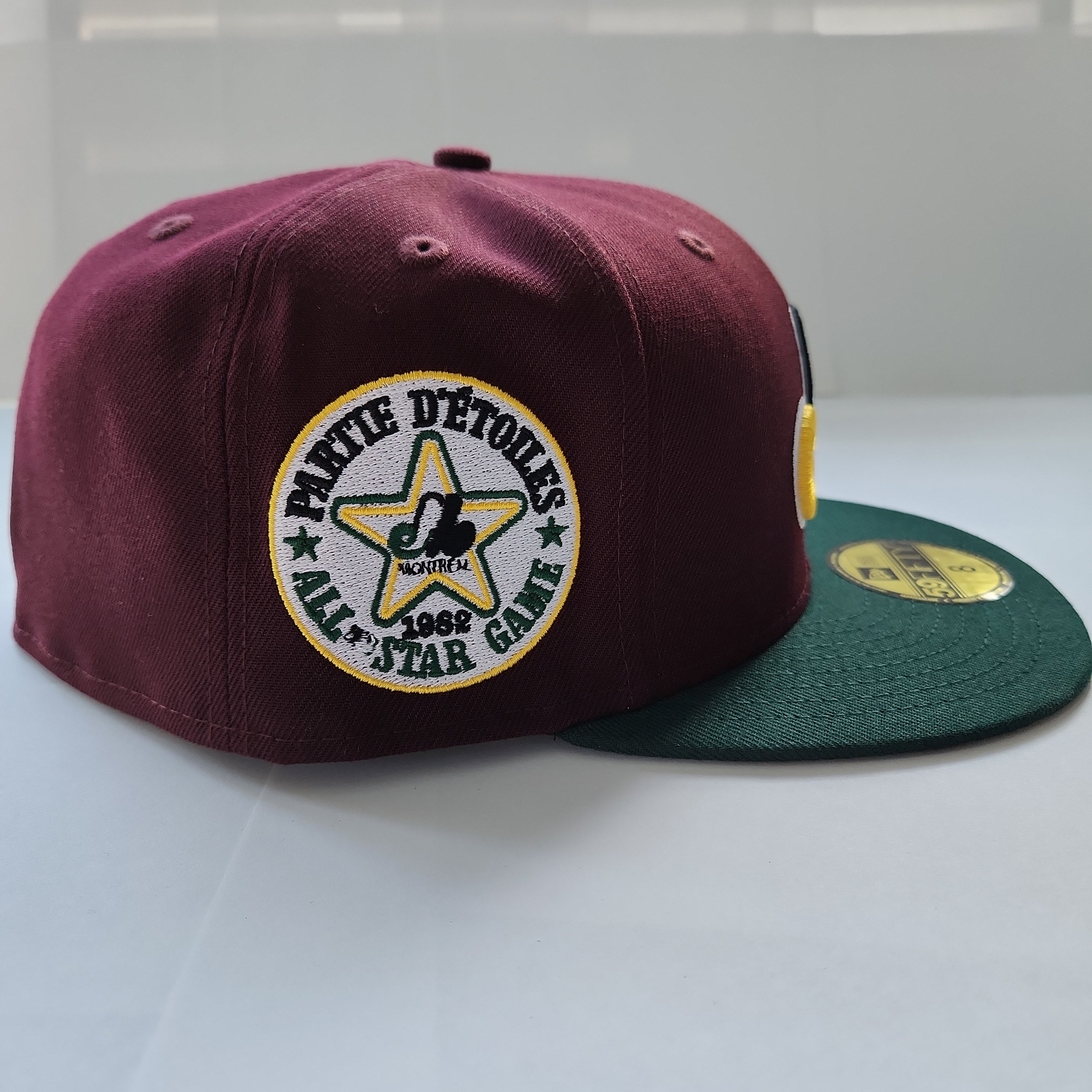 Casquette ajustée Cooperstown pour homme MLB New Era 59Fifty 1982 All Star Game Bordeaux/Vert des Expos de Montréal
