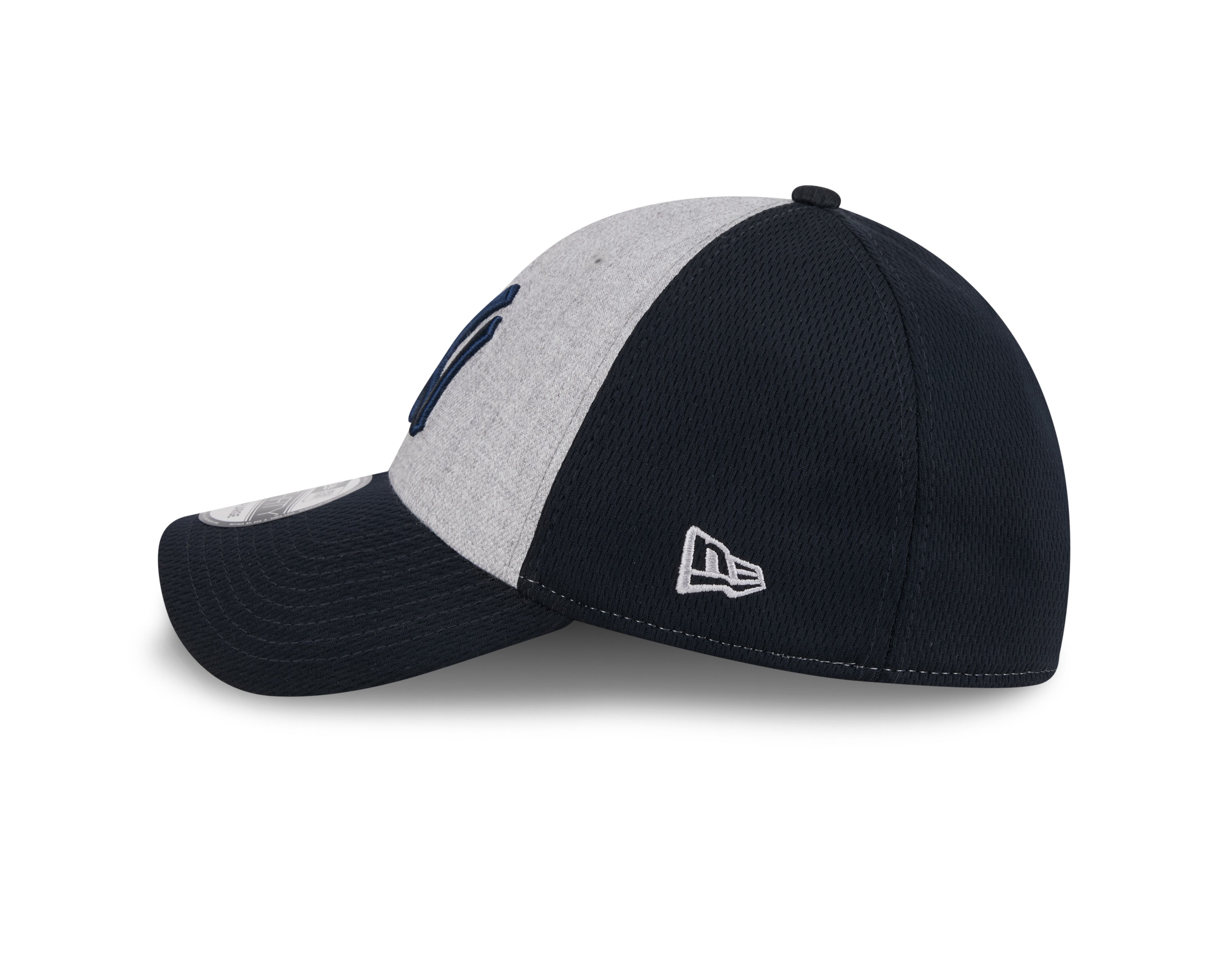 Casquette extensible New Era 39Thirty Throwback pour homme, gris/bleu marine, des Yankees de New York MLB