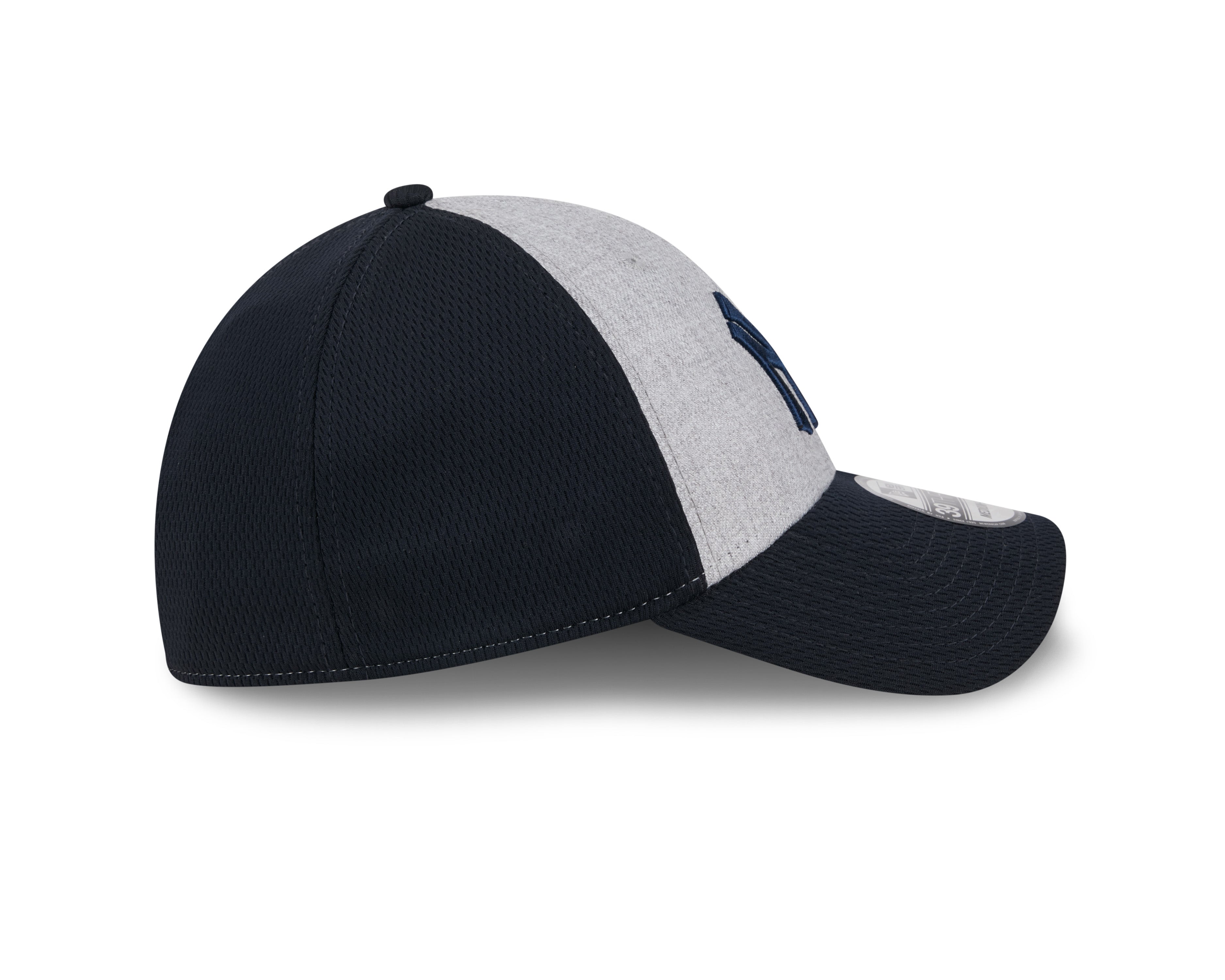 Casquette extensible New Era 39Thirty Throwback pour homme, gris/bleu marine, des Yankees de New York MLB