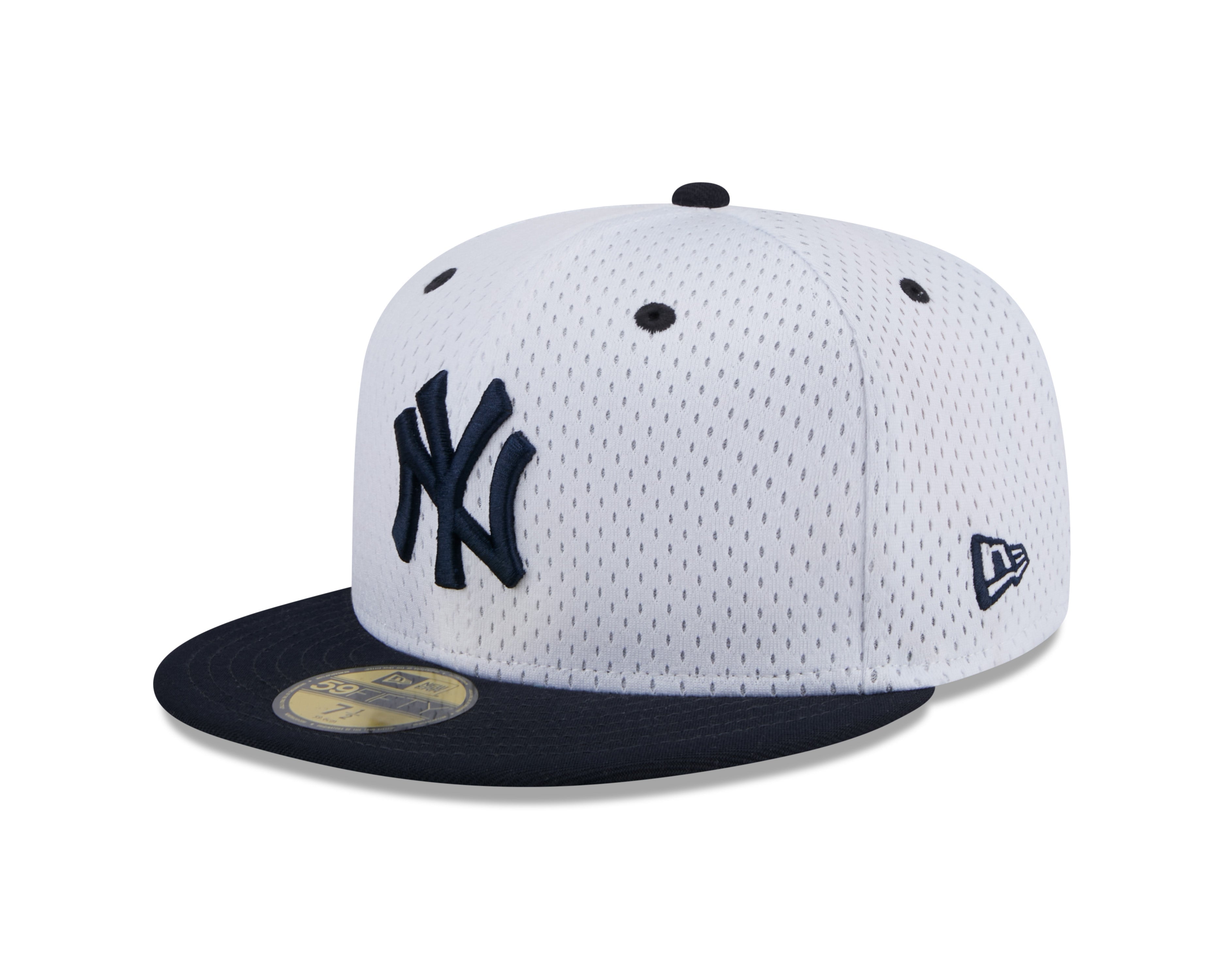 New York Yankees MLB New Era Men's White 59Fifty Throwback Mesh Fitted Hat