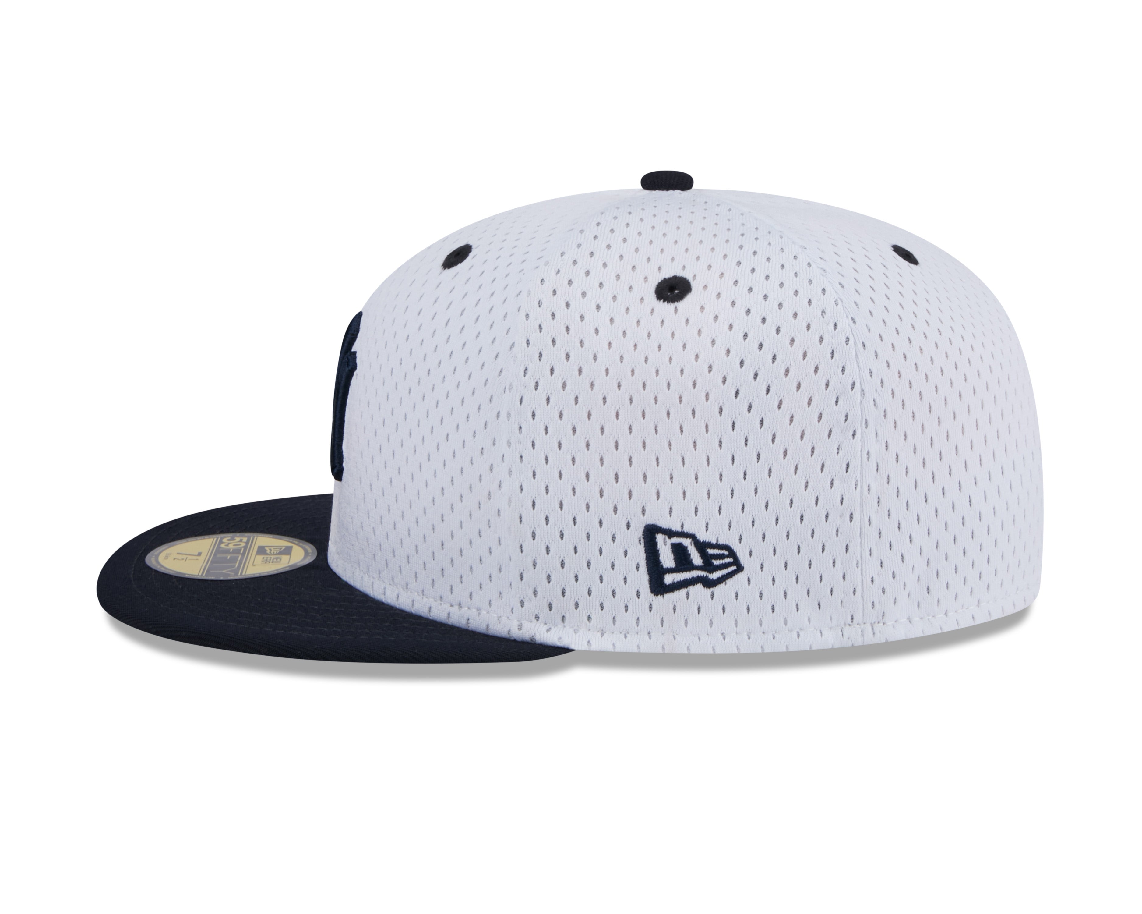 New York Yankees MLB New Era Men's White 59Fifty Throwback Mesh Fitted Hat