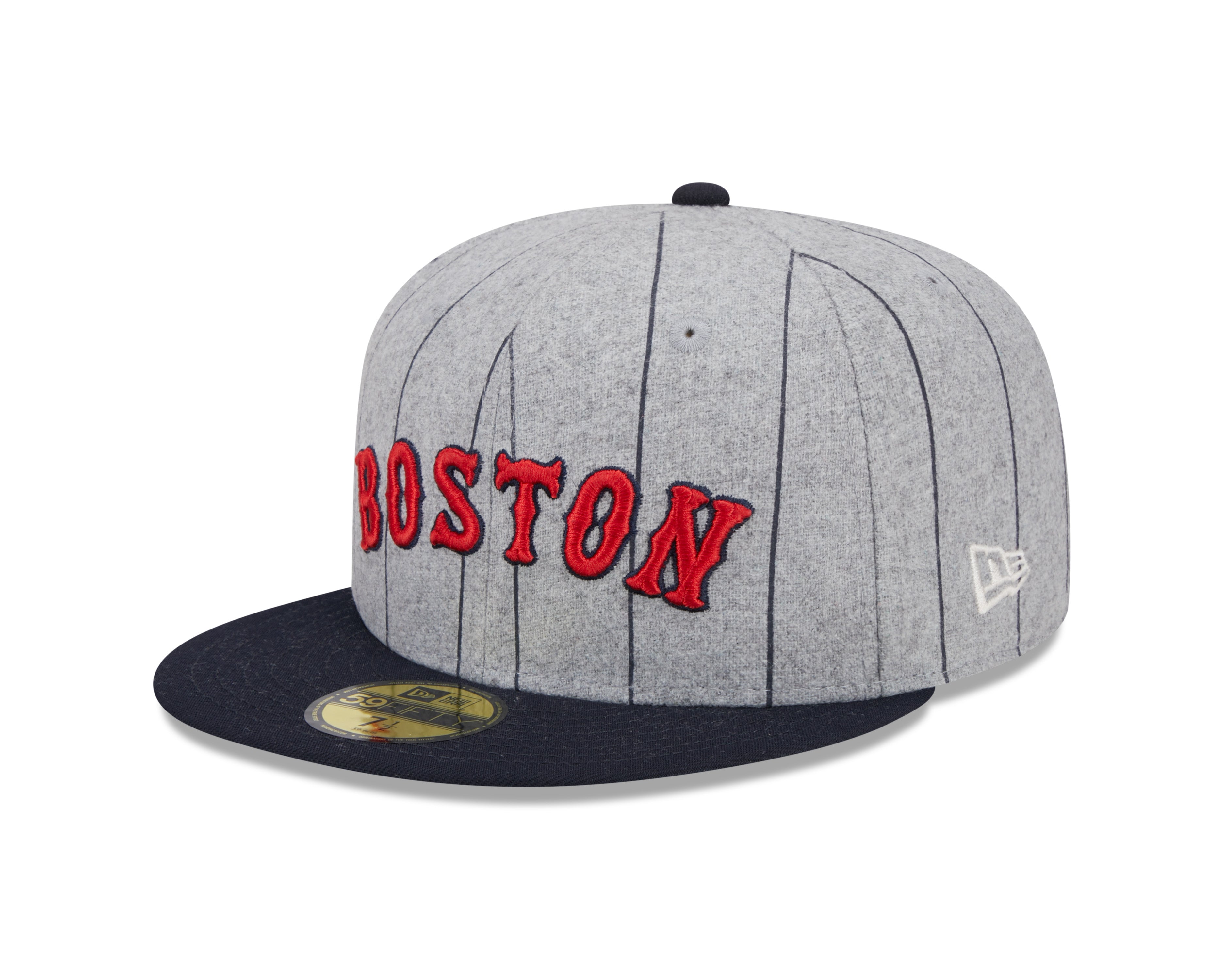 Casquette ajustée à rayures fines grise 59Fifty Heather pour homme des Red Sox de Boston MLB New Era