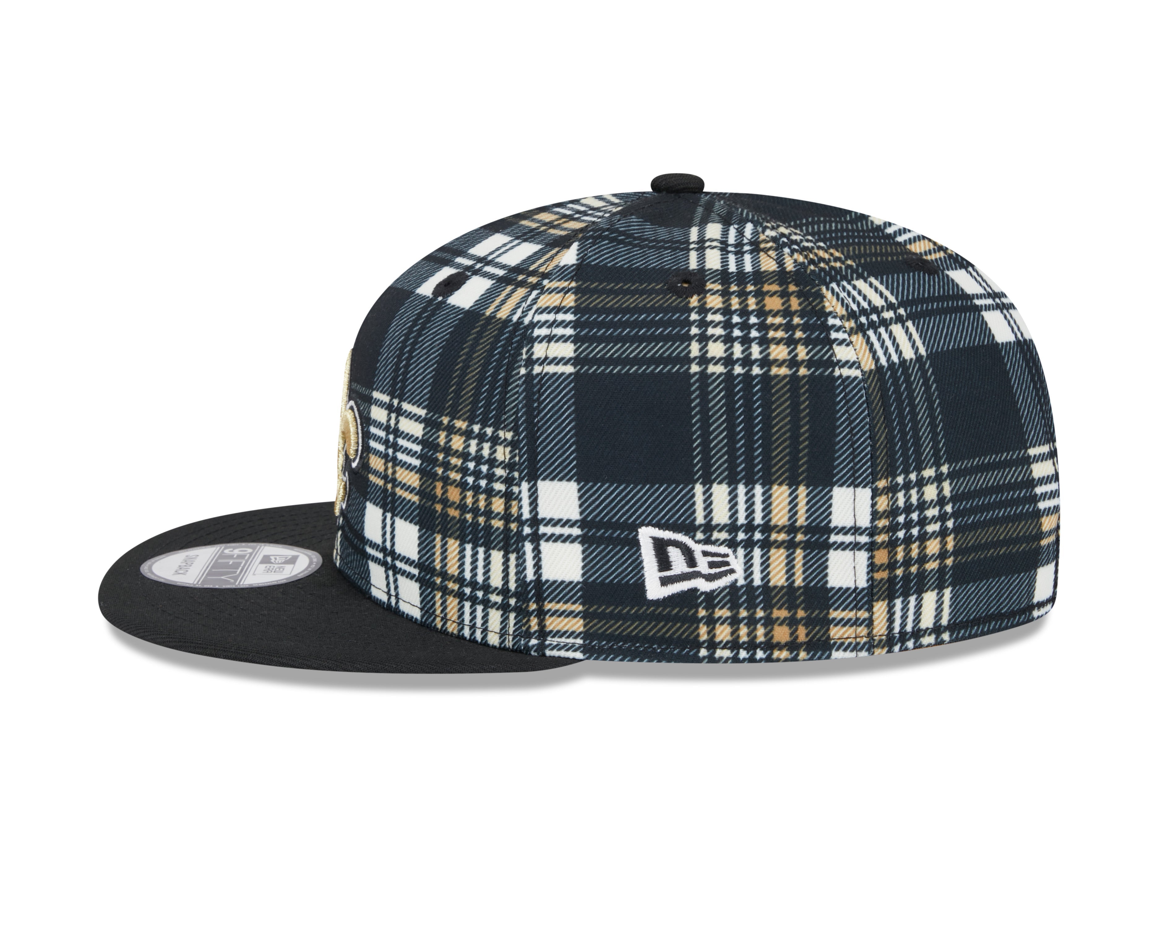 Casquette à visière plate noire New Era 9Fifty Sideline des New Orleans Saints NFL pour homme