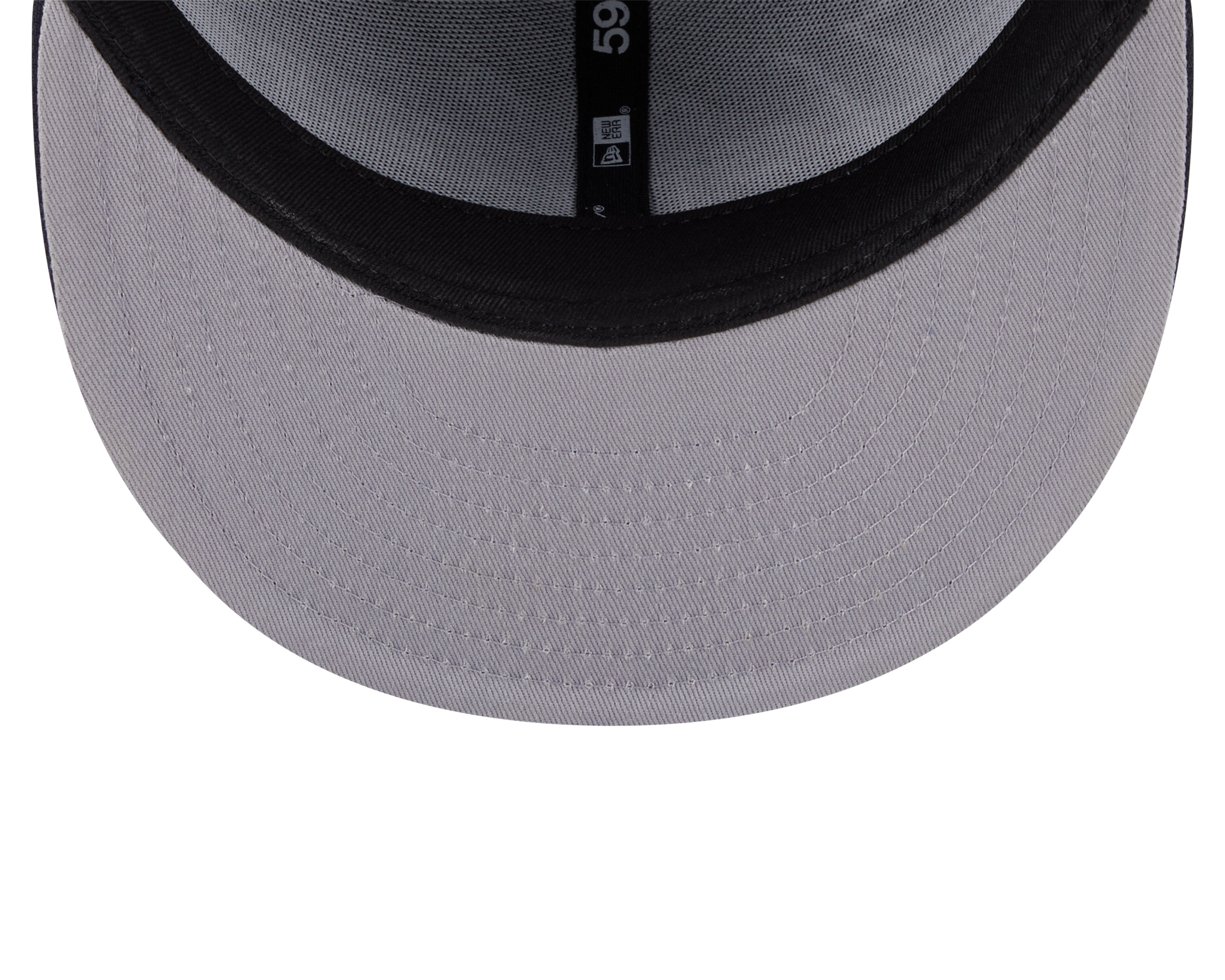 Casquette New Era 59Fifty Overlap Script ajustée pour homme, équipe des New York Yankees MLB, couleur bleu marine foncé.