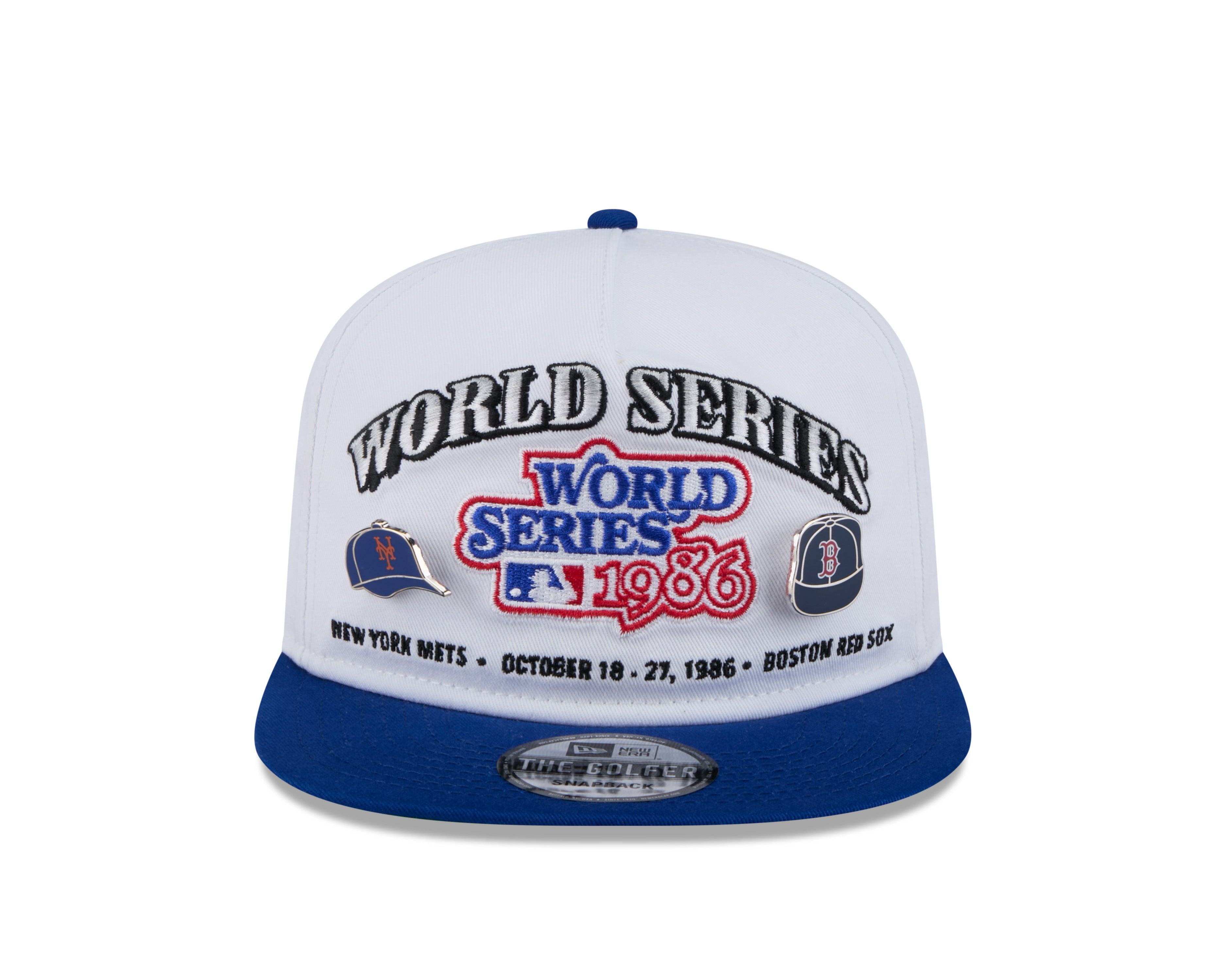 1986 World Series MLB New Era Men's White Golfer Championship Pin Snapback