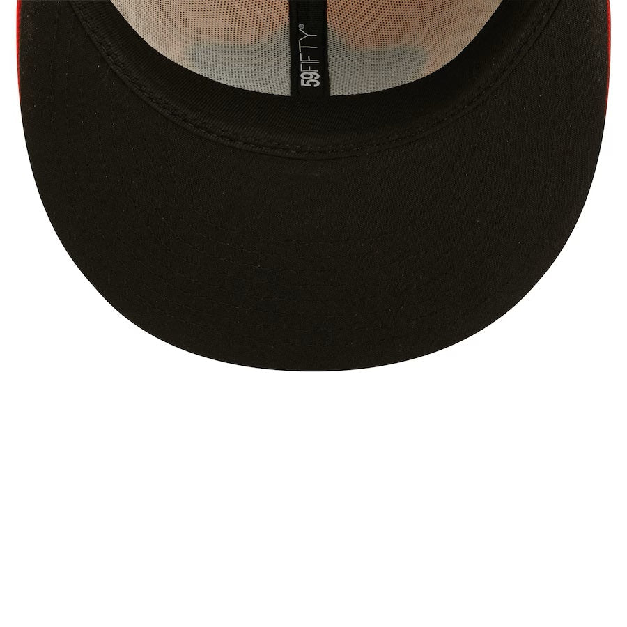 Arkansas Travelers MiLB New Era Men's Yellow/Red 59Fifty Copa De La Diversion Fitted Hat