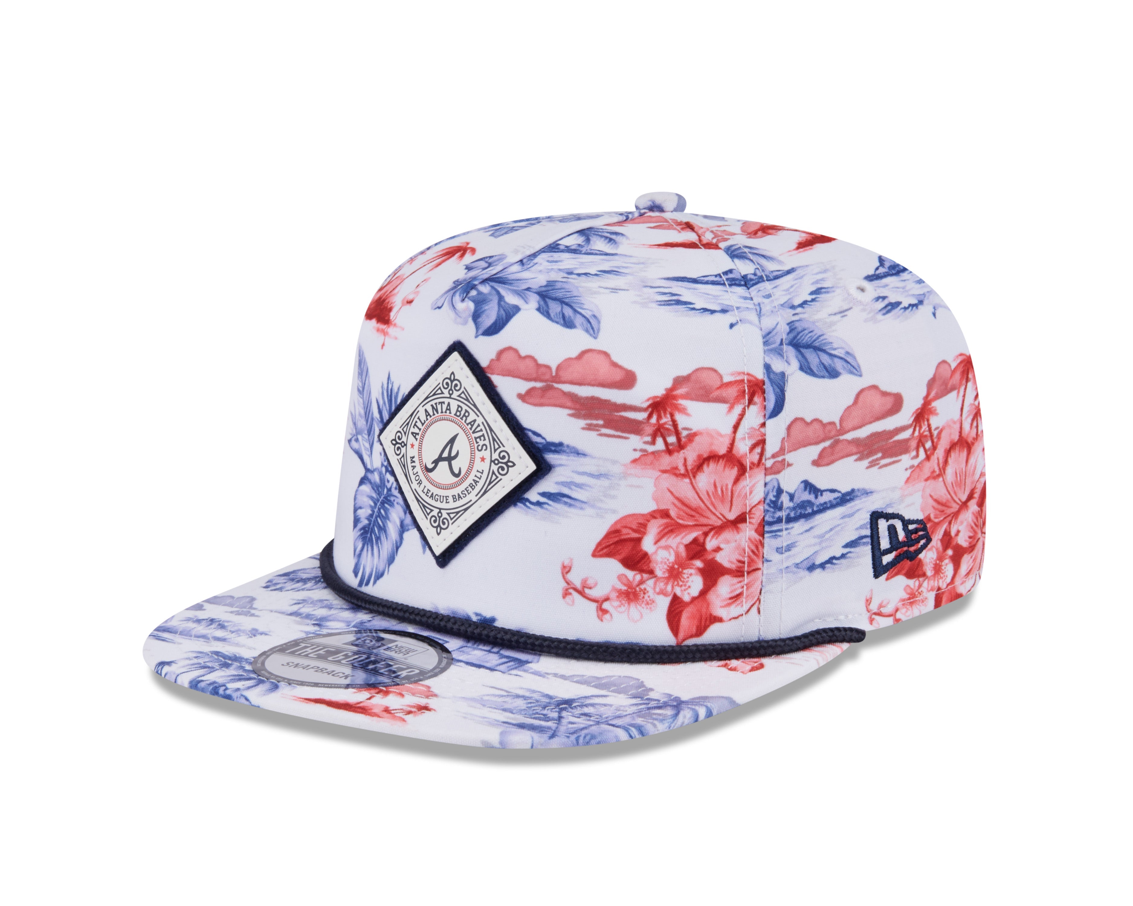 Atlanta Braves MLB New Era Men's White Cord Golfer Printed Snapback