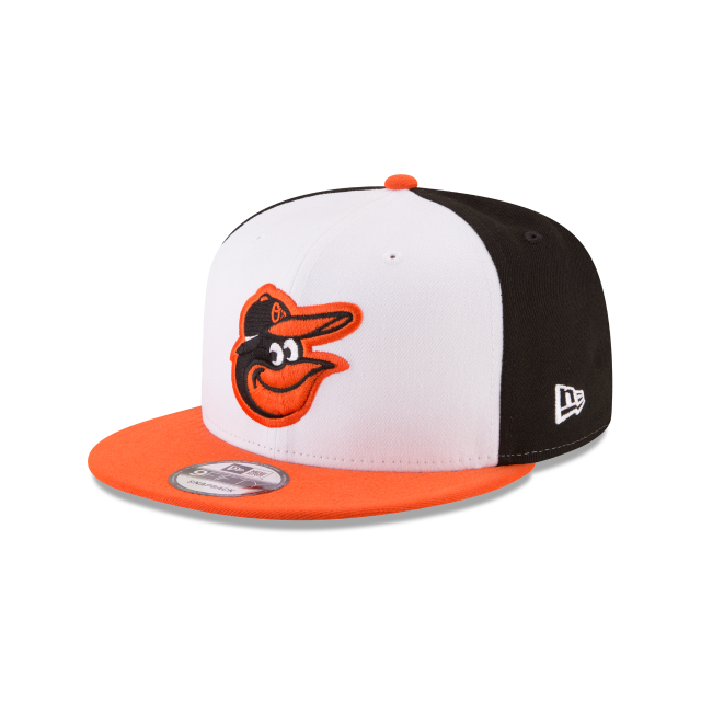 Casquette Snapback basique 9Fifty MLB New Era pour homme, blanche et orange, des Orioles de Baltimore