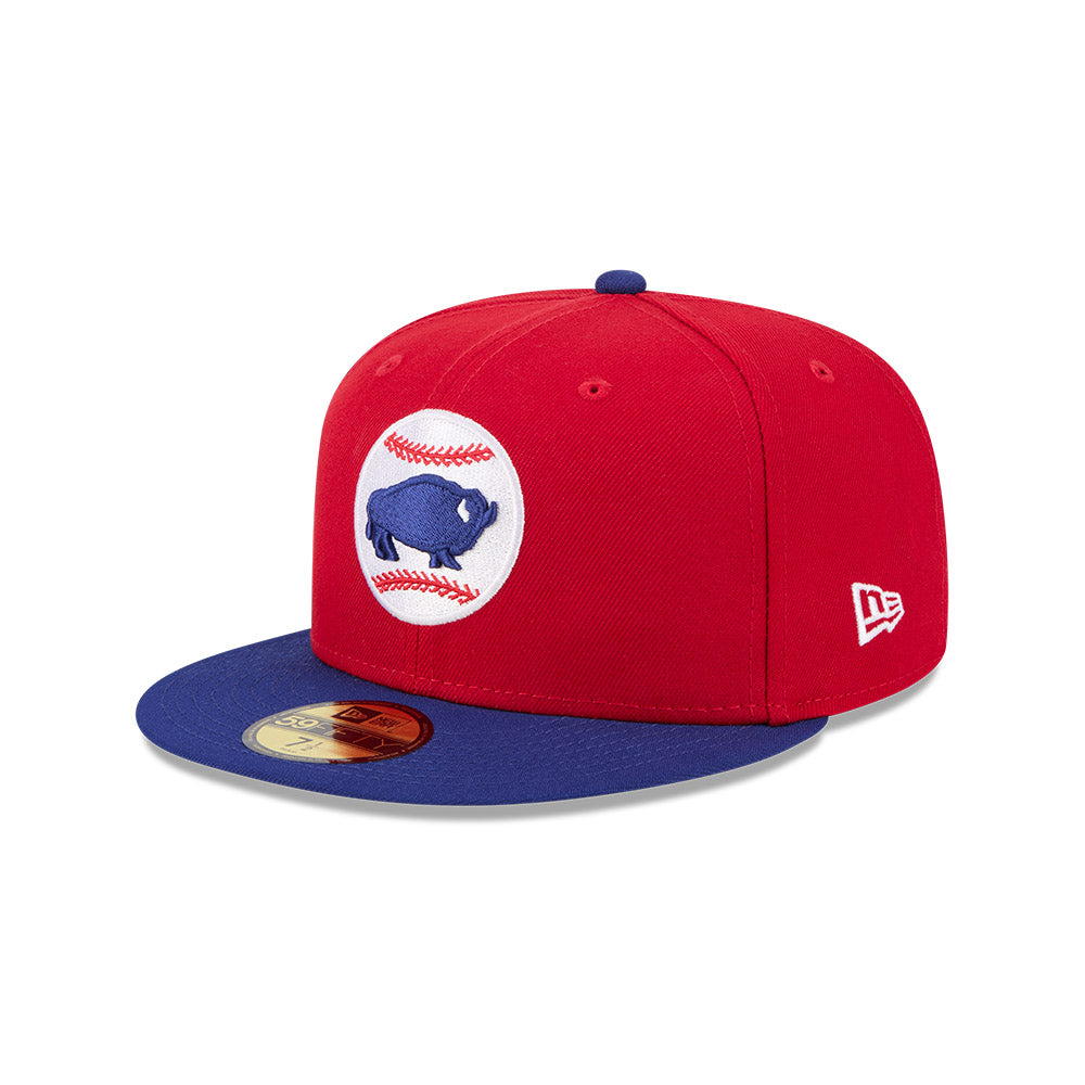 Casquette Buffalo Bisons MiLB New Era 59Fifty Alternate Authentic Collection, rouge/bleu marine, taille unique pour homme.