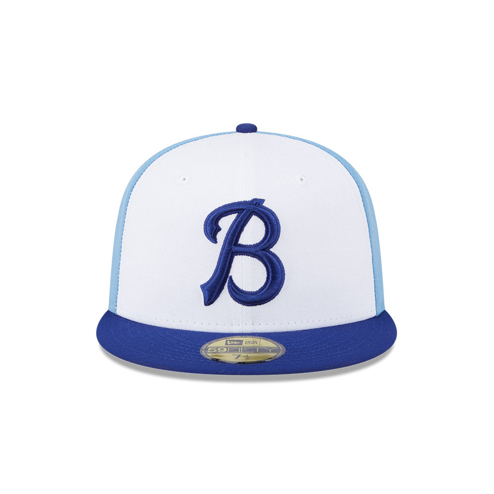 Buffalo Bisons MiLB New Era Men's White/Navy 59Fifty Authentic Collection Fitted Hat