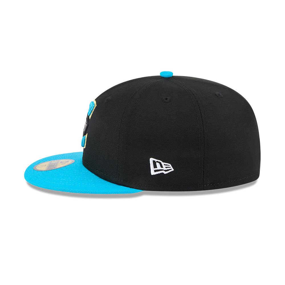 Casquette ajustée Charlotte Knights MiLB New Era pour homme, noir, collection Alternate Authentic 59Fifty.