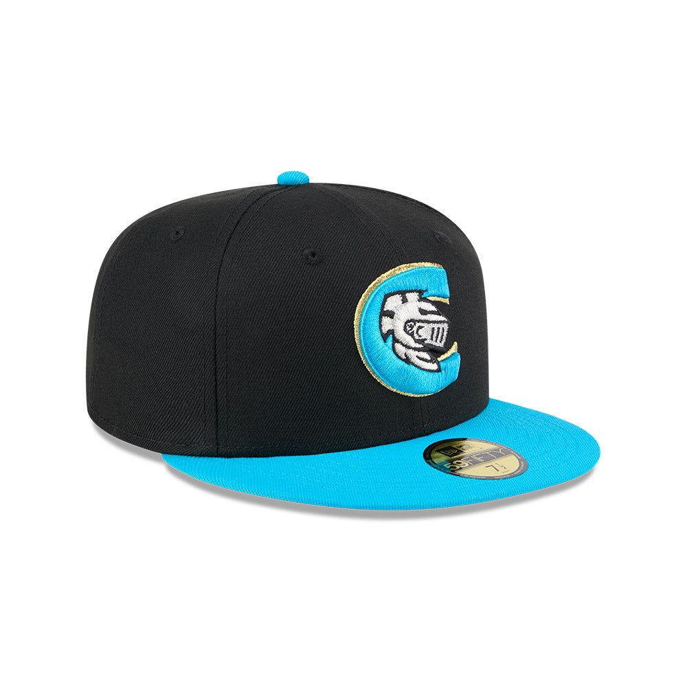 Casquette ajustée Charlotte Knights MiLB New Era pour homme, noir, collection Alternate Authentic 59Fifty.