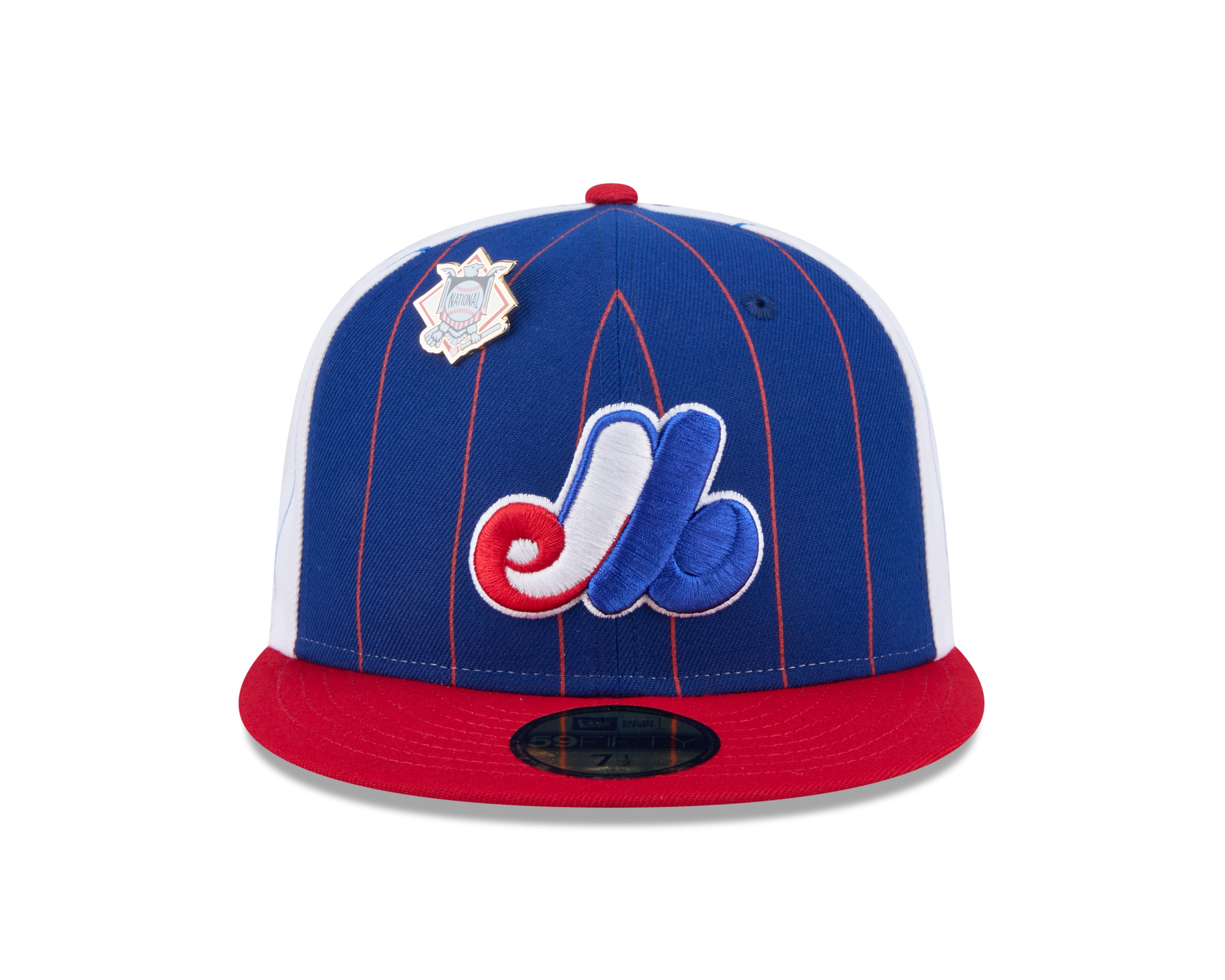 Montreal Expos MLB New Era Men's Royal Blue 59Fifty Two Tone Pinstripe Fitted Hat