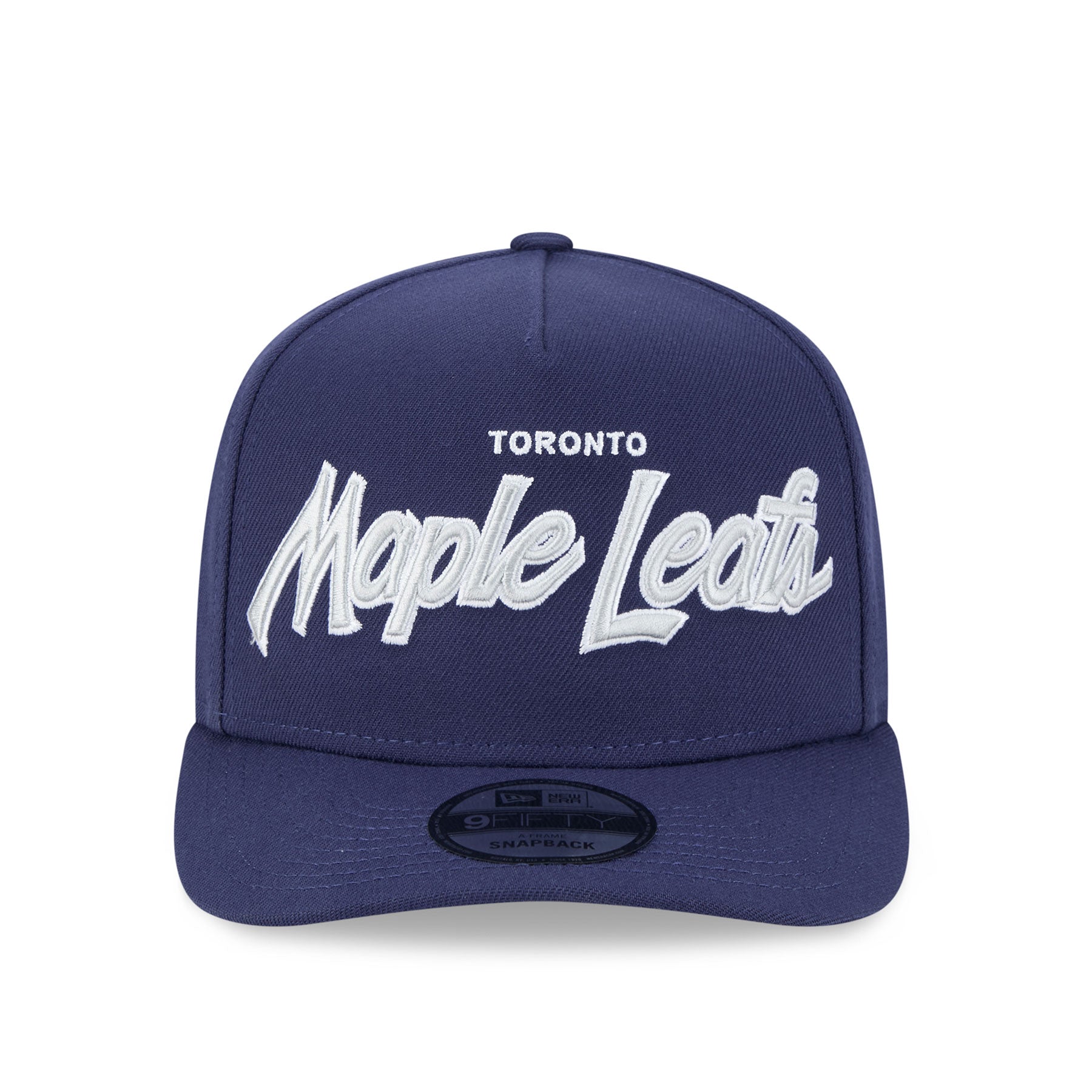 Toronto Maple Leafs NHL New Era Men's Navy 9FIfty Script A-Frame Snapback
