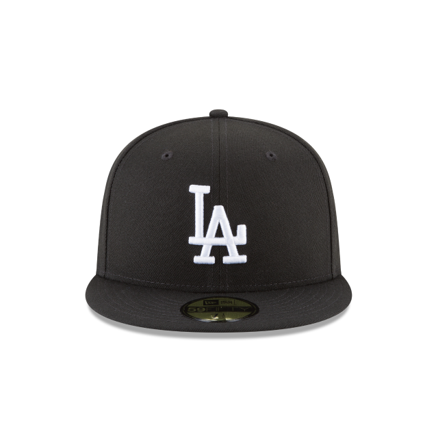 Los Angeles Dodgers MLB New Era Men's Black White 59Fifty Basic Fitted Hat