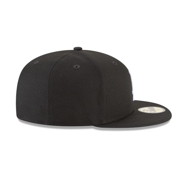 Los Angeles Dodgers MLB New Era Men's Black White 59Fifty Basic Fitted Hat