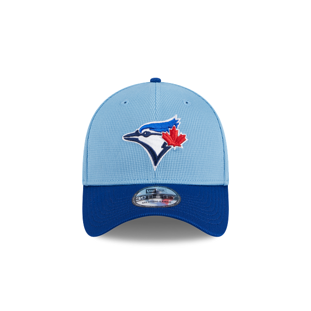 Toronto Blue Jays MLB New Era Men's Light Blue/Royal 39Thirty 2024 Batting Practice Stretch Fit Hat
