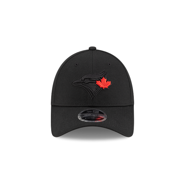 Toronto Blue Jays MLB New Era Men's Black Red Leaf 9Forty Stretch Snap Snapback