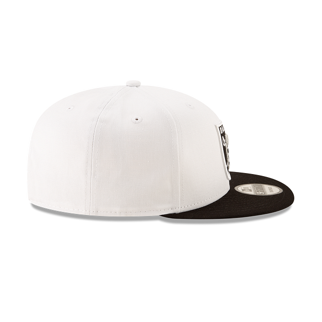 Casquette à pression basique bicolore 9Fifty 2 tons pour homme des Raiders de Las Vegas NFL New Era blanche/noire