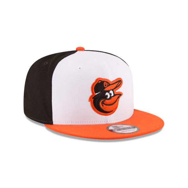 Casquette Snapback basique 9Fifty MLB New Era pour homme, blanche et orange, des Orioles de Baltimore