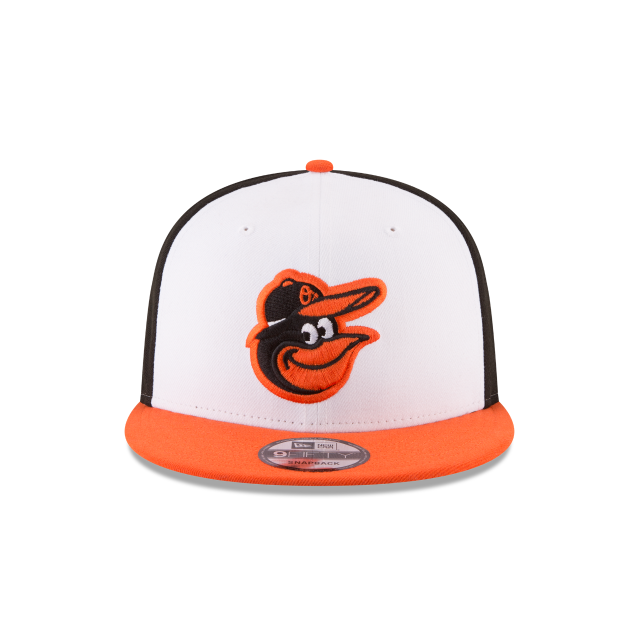 Casquette Snapback basique 9Fifty MLB New Era pour homme, blanche et orange, des Orioles de Baltimore