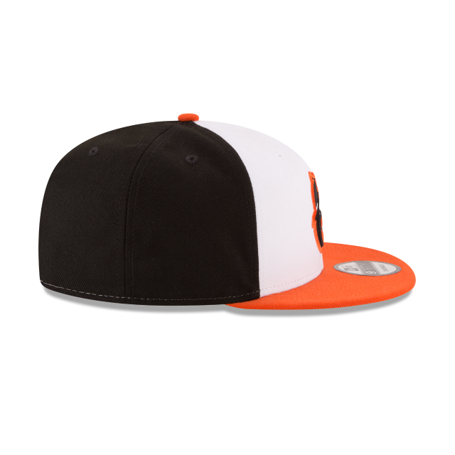 Casquette Snapback basique 9Fifty MLB New Era pour homme, blanche et orange, des Orioles de Baltimore