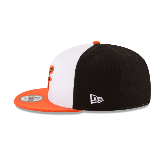 Casquette Snapback basique 9Fifty MLB New Era pour homme, blanche et orange, des Orioles de Baltimore