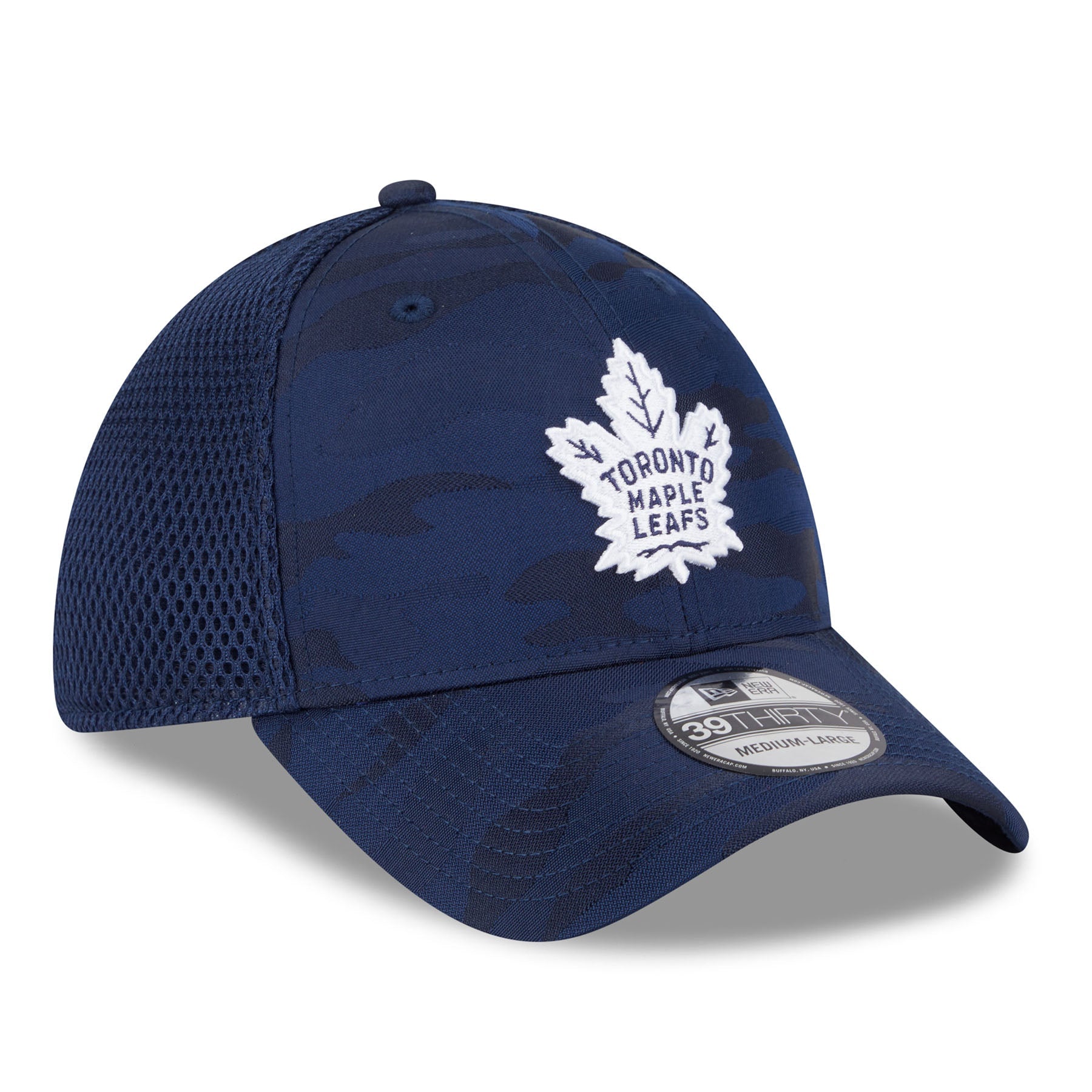 Toronto Maple Leafs NHL New Era Men's Navy 39Thirty Camo Neo Stretch Fit Hat