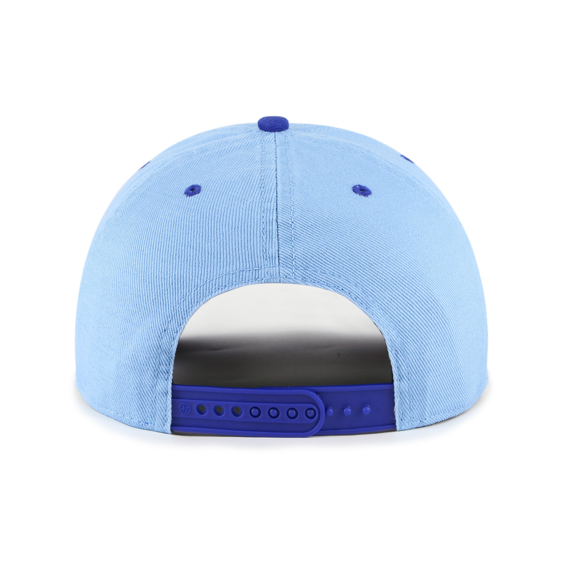 Casquette Snapback Double Header Baseline Hitch bleu clair pour homme des Expos de Montréal MLB 47 Brand