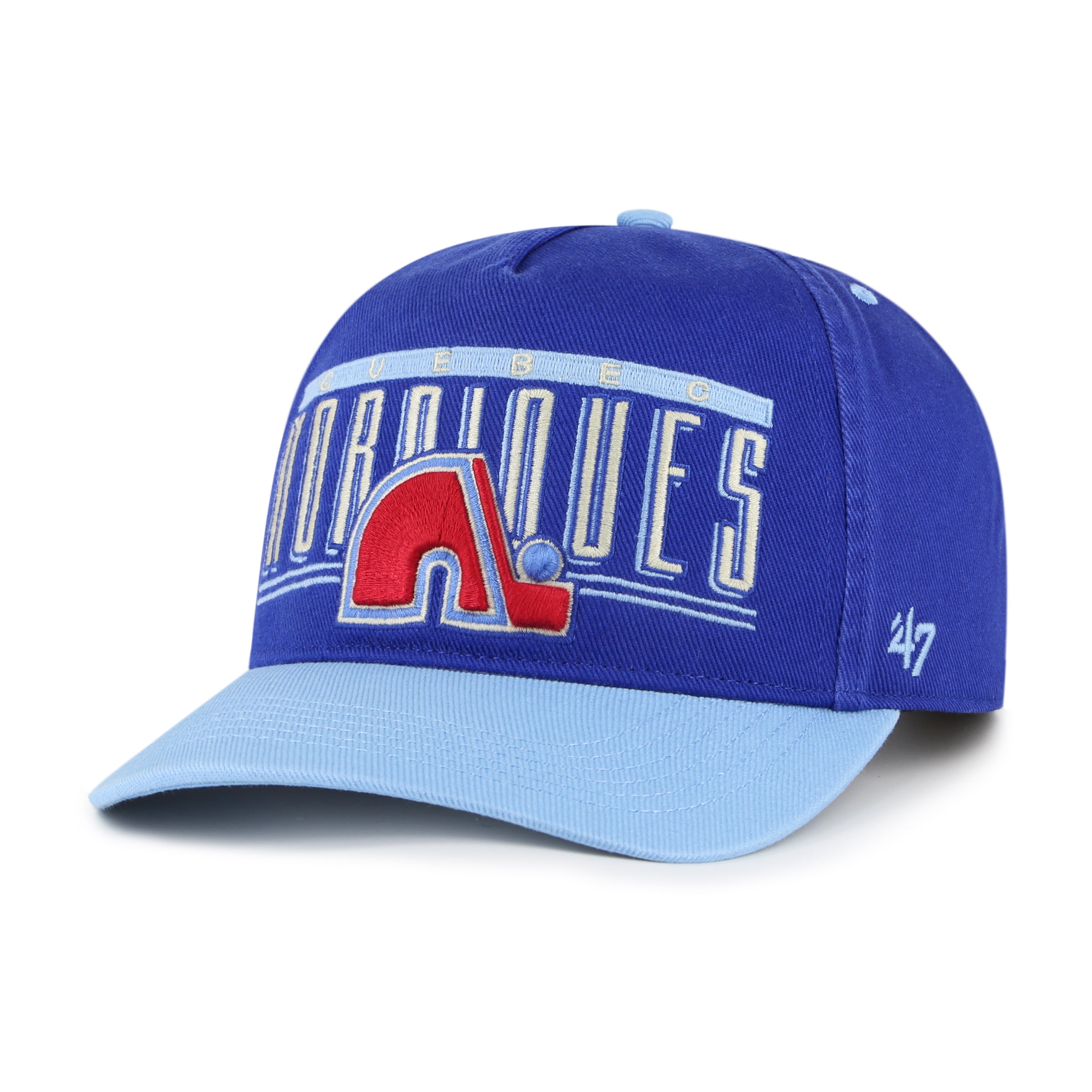Casquette ajustable NHL 47 Brand pour homme des Nordiques de Québec Royal Double Header Baseline Hitch