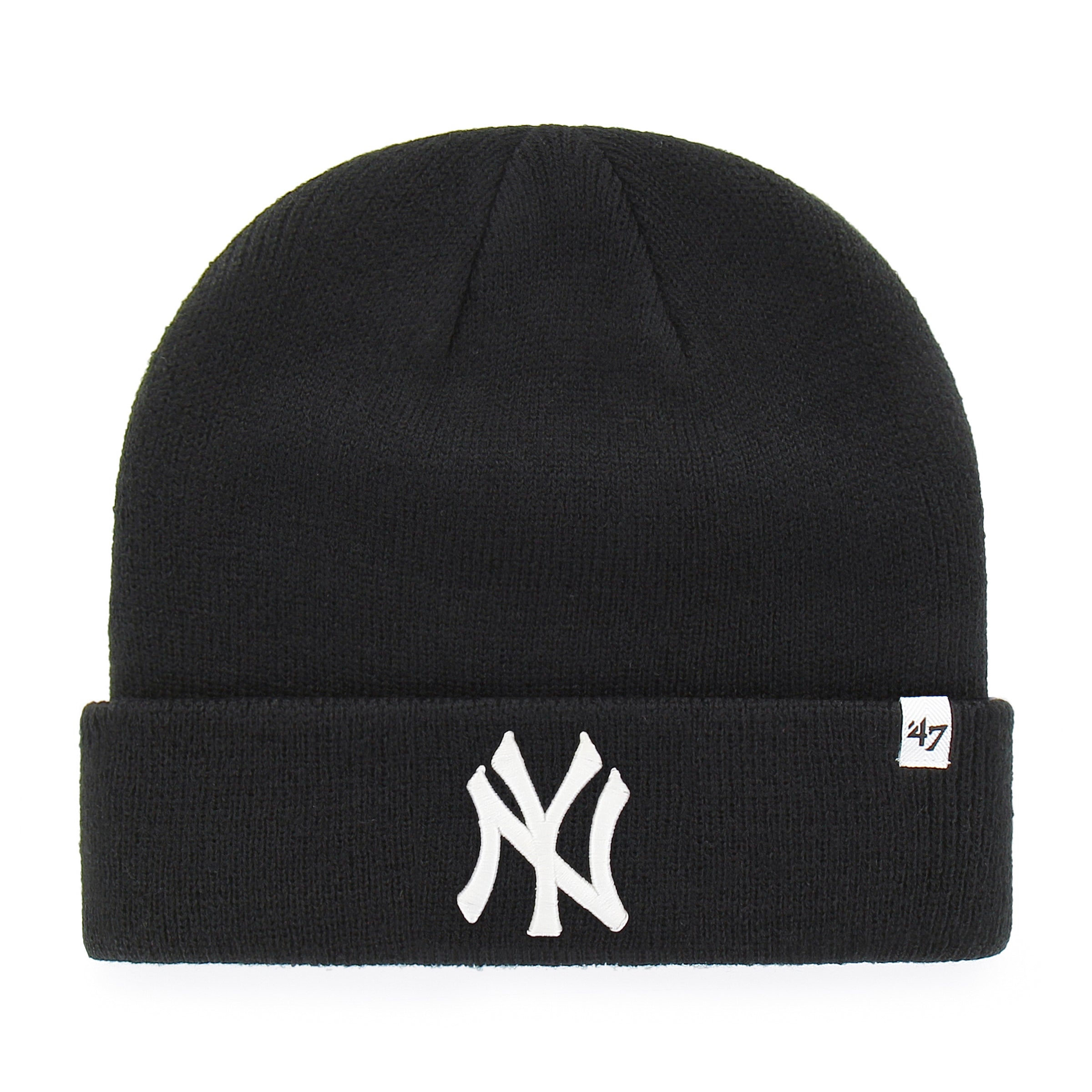 New York Yankees MLB 47 Brand Men's Black Attitude Raised Cuff Knit Hat