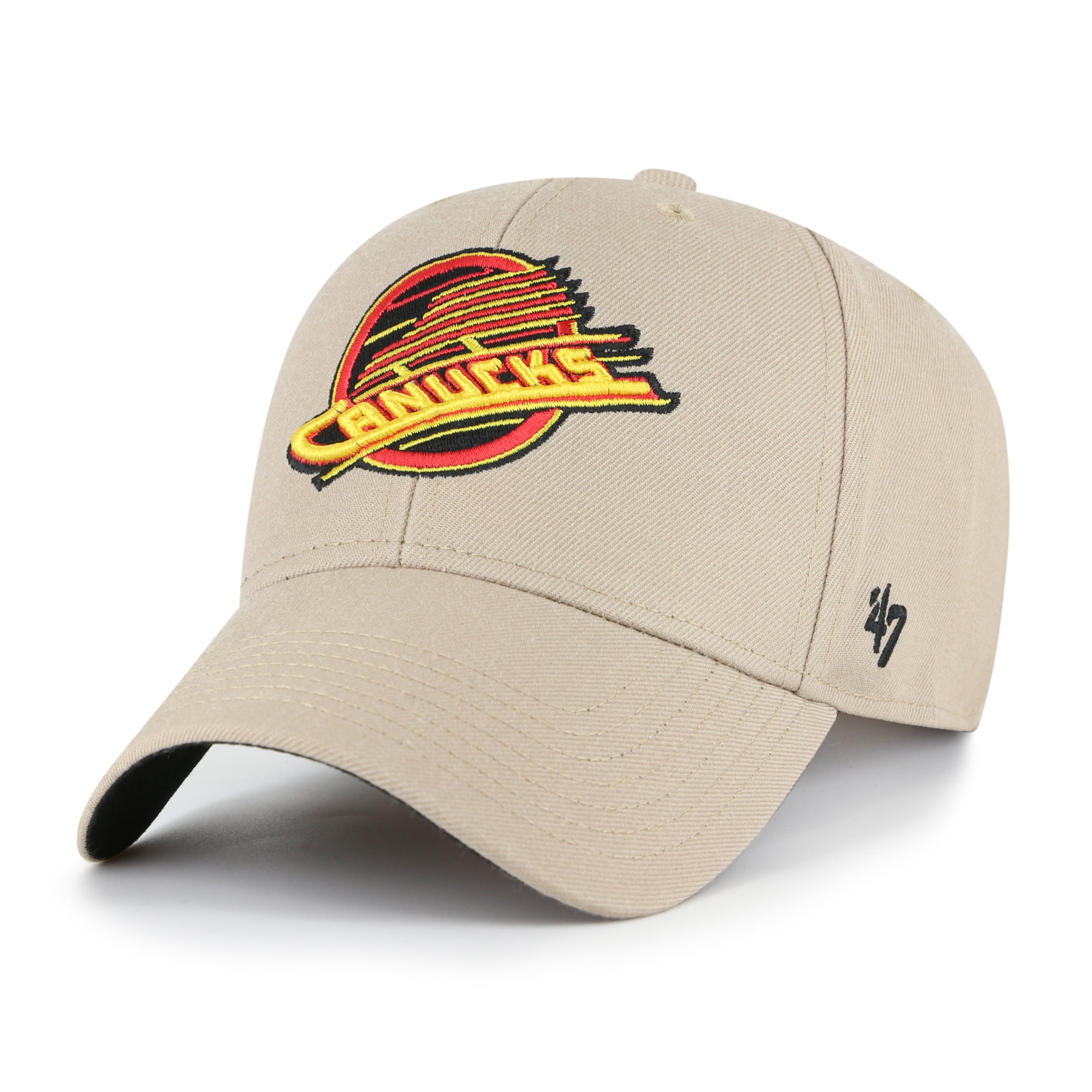 Vancouver Canucks NHL 47 Brand Men's Khaki MVP Sure Shot Snapback