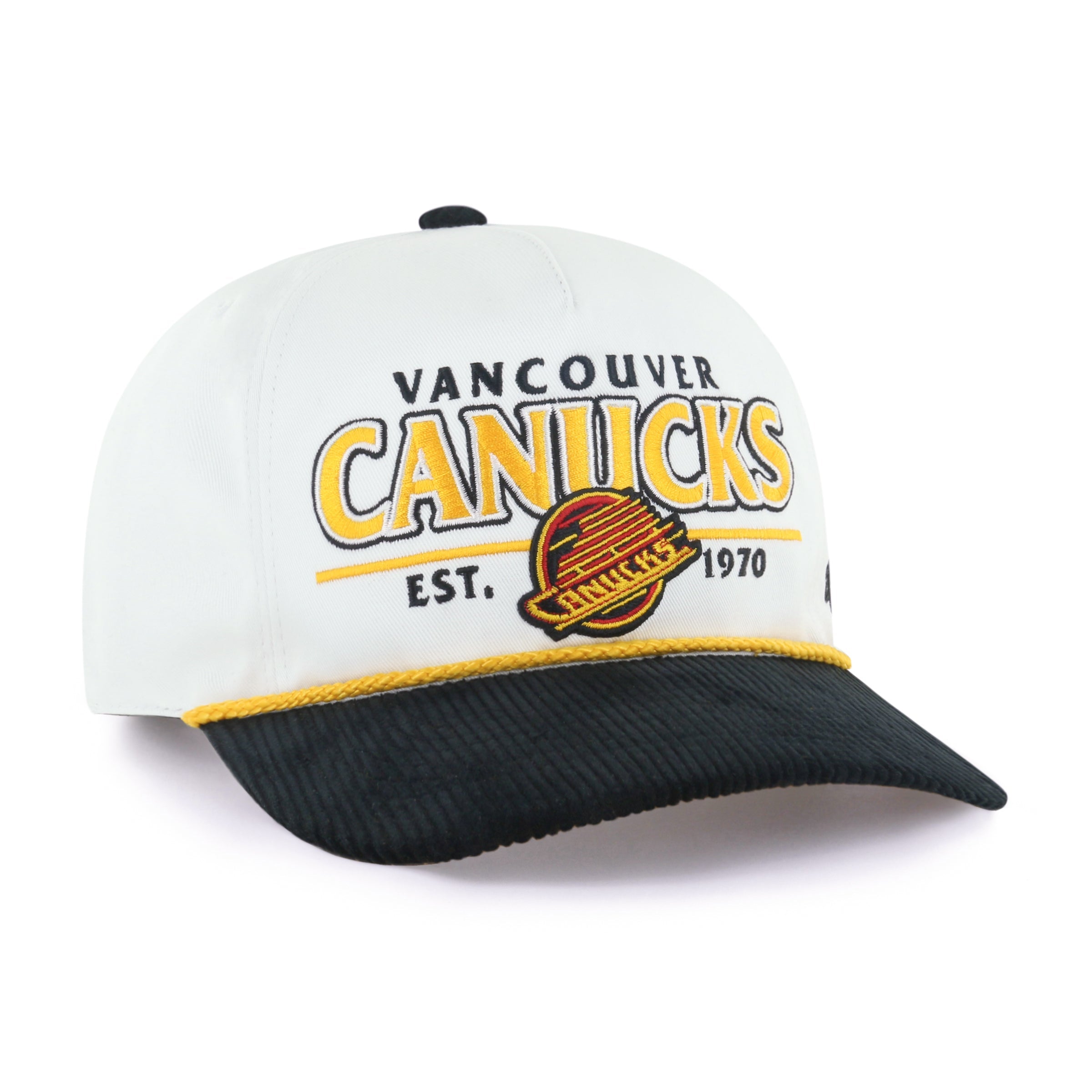 Vancouver Canucks NHL 47 Brand Men's White Rustic Rope Hitch Snapback Hat