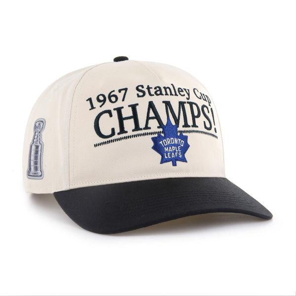 Toronto Maple Leafs NHL 47 Brand Men's Beige Black Tabloid Hitch RF Snapback