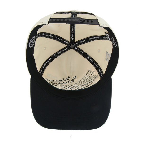 Toronto Maple Leafs NHL 47 Brand Men's Beige Black Tabloid Hitch RF Snapback