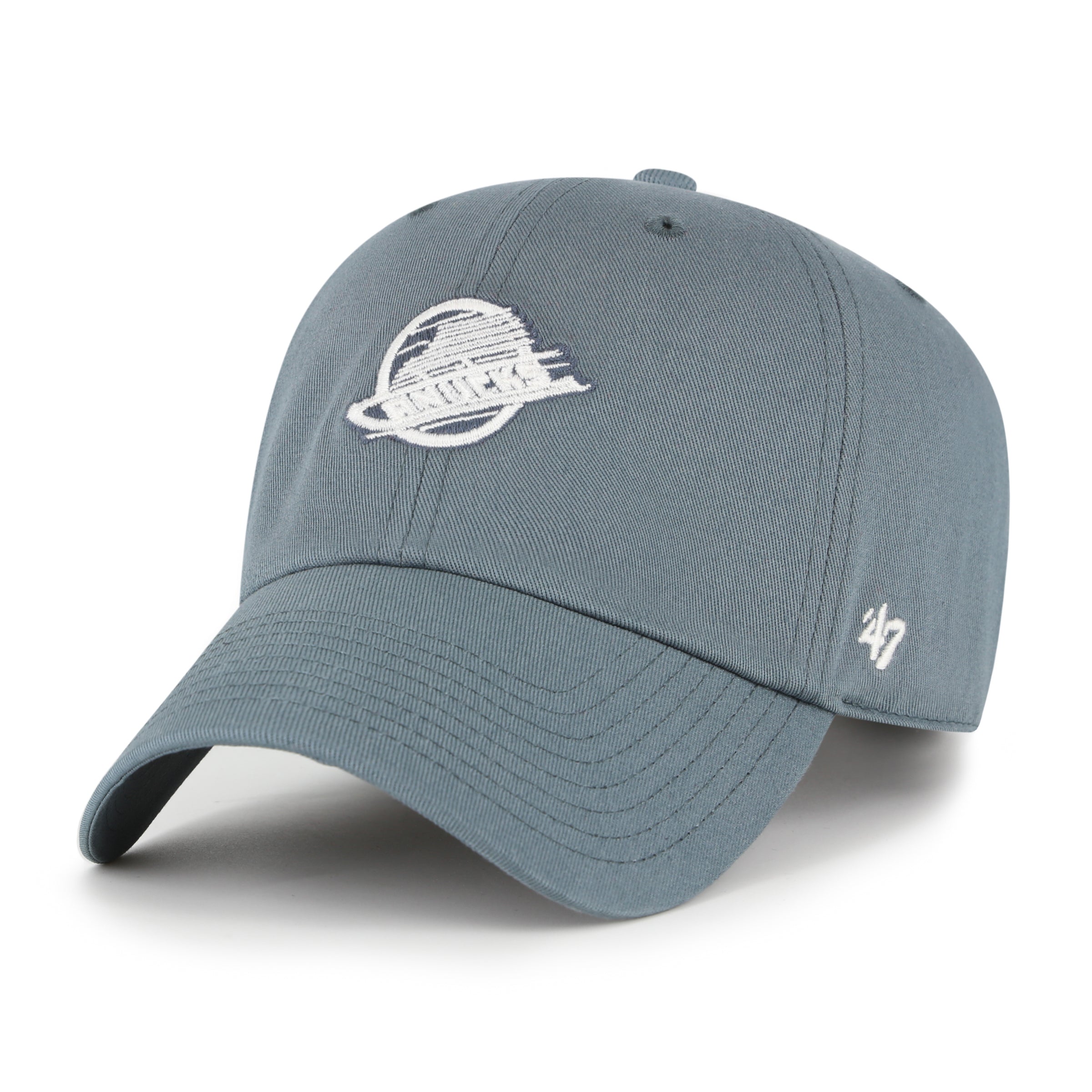 Vancouver Canucks NHL 47 Brand Men's Grey Foundation Clean Up Adjustable Hat