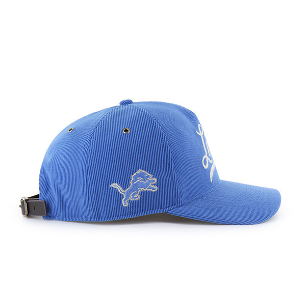 Detroit Lions NFL 47 Brand Men's Light Blue Golden Age Corduroy Hitch Strap back