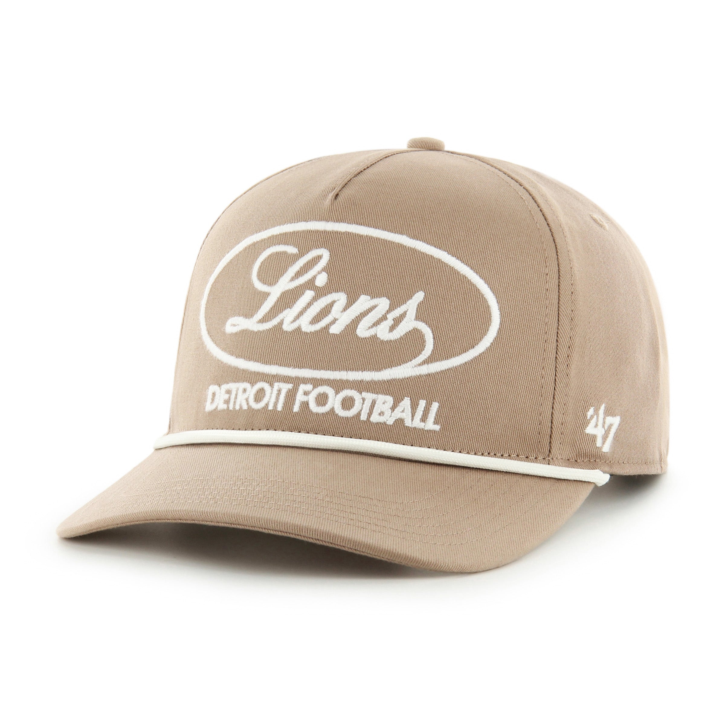 Detroit Lions NFL 47 Brand Men's Sandstone Foundational Rope Hitch Snapback Hat
