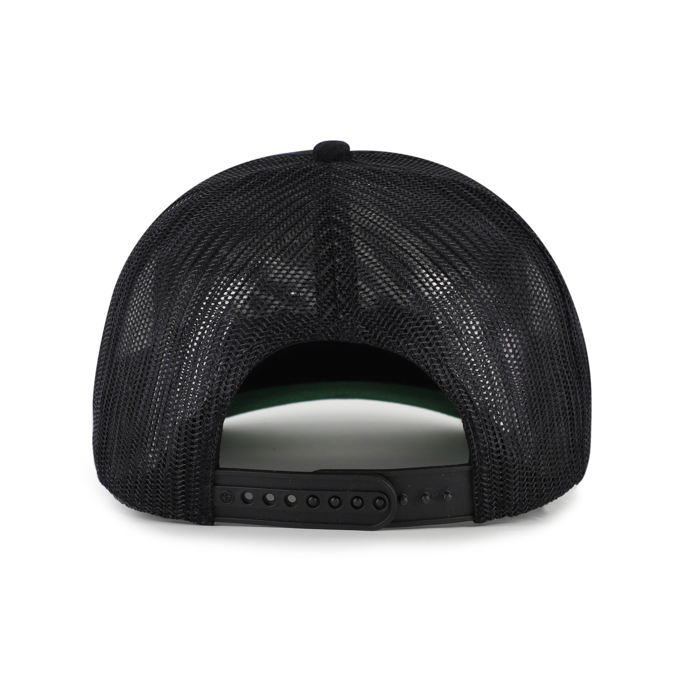 Vancouver Canucks NHL 47 Brand Men's Black Double Header Mesh Hitch Snapback