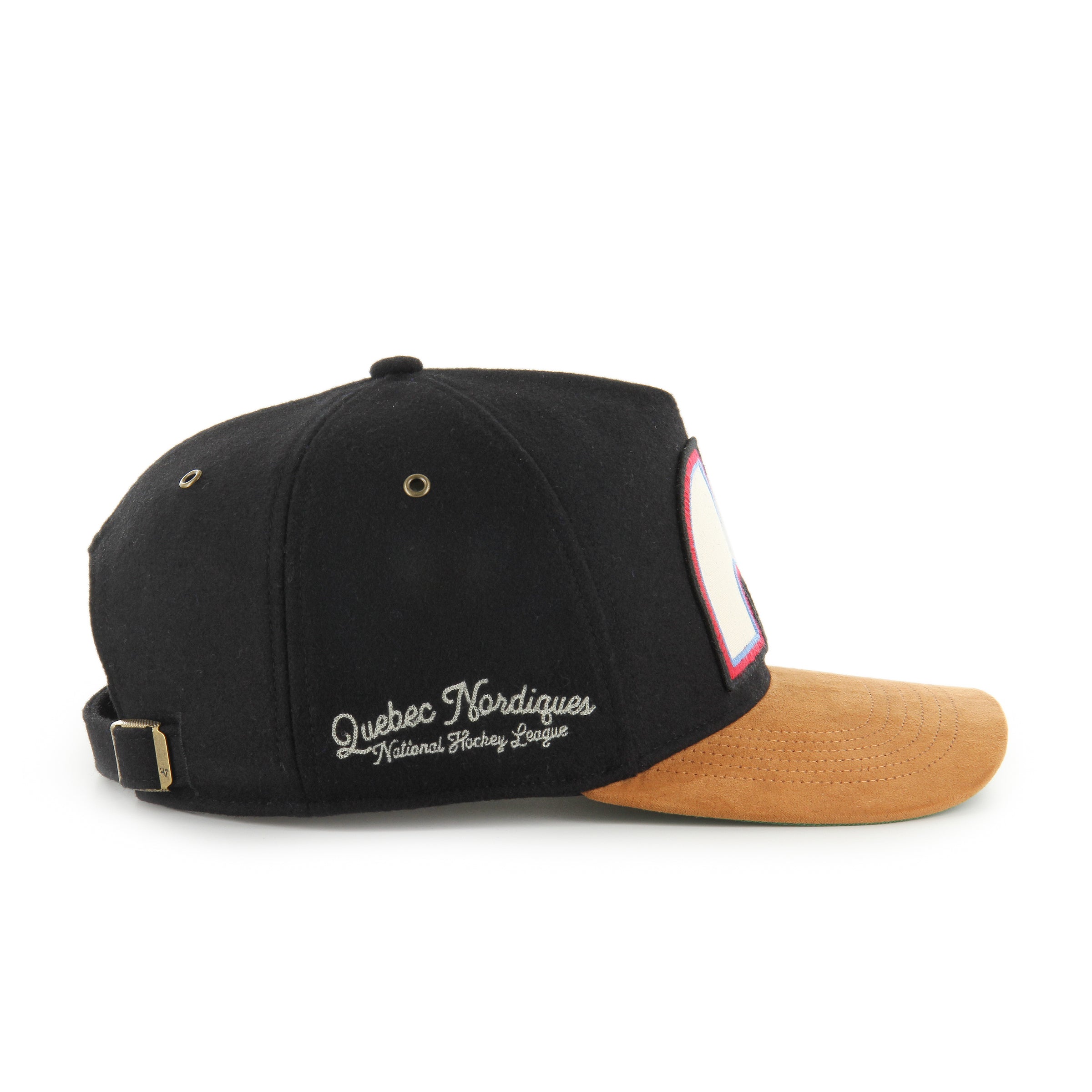 Quebec Nordiques NHL 47 Brand Men's Black Golden Age Hitch Adjustable Hat