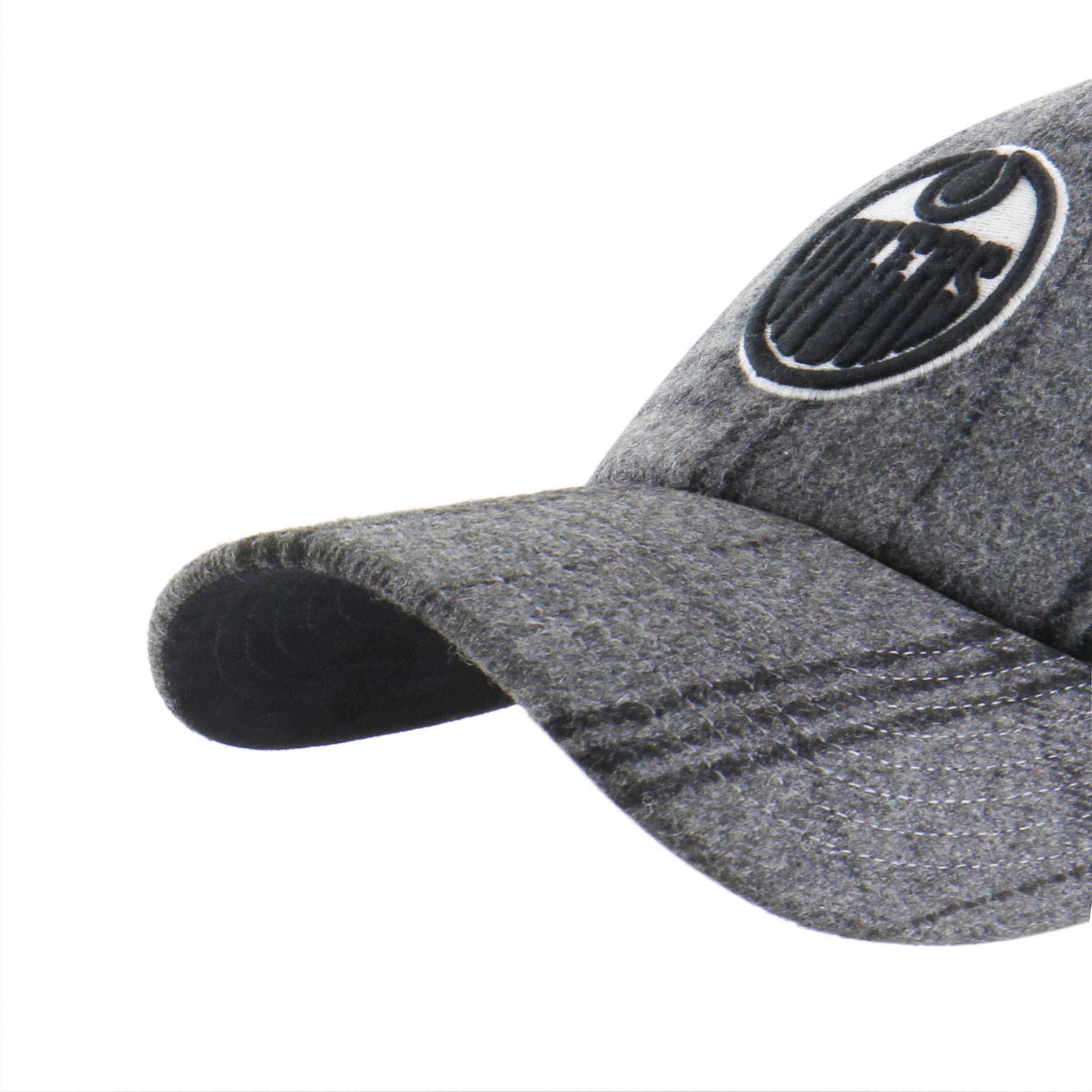 Edmonton Oilers NHL 47 Brand Men's Grey Black Plaid Windowpane Clean Up Adjustable Hat