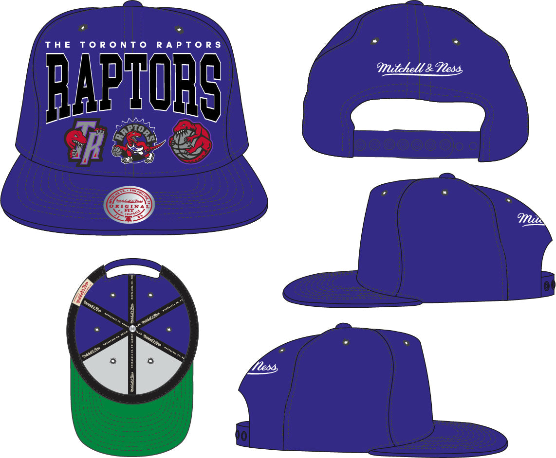Toronto Raptors NBA Mitchell & Ness pour homme Violet Champ Stack Snapback