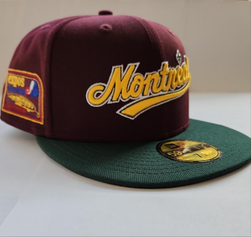 Expos de Montréal MLB New Era pour hommes marron/vert 59Fifty Olympic Stadium Patch Cooperstown Casquette ajustée