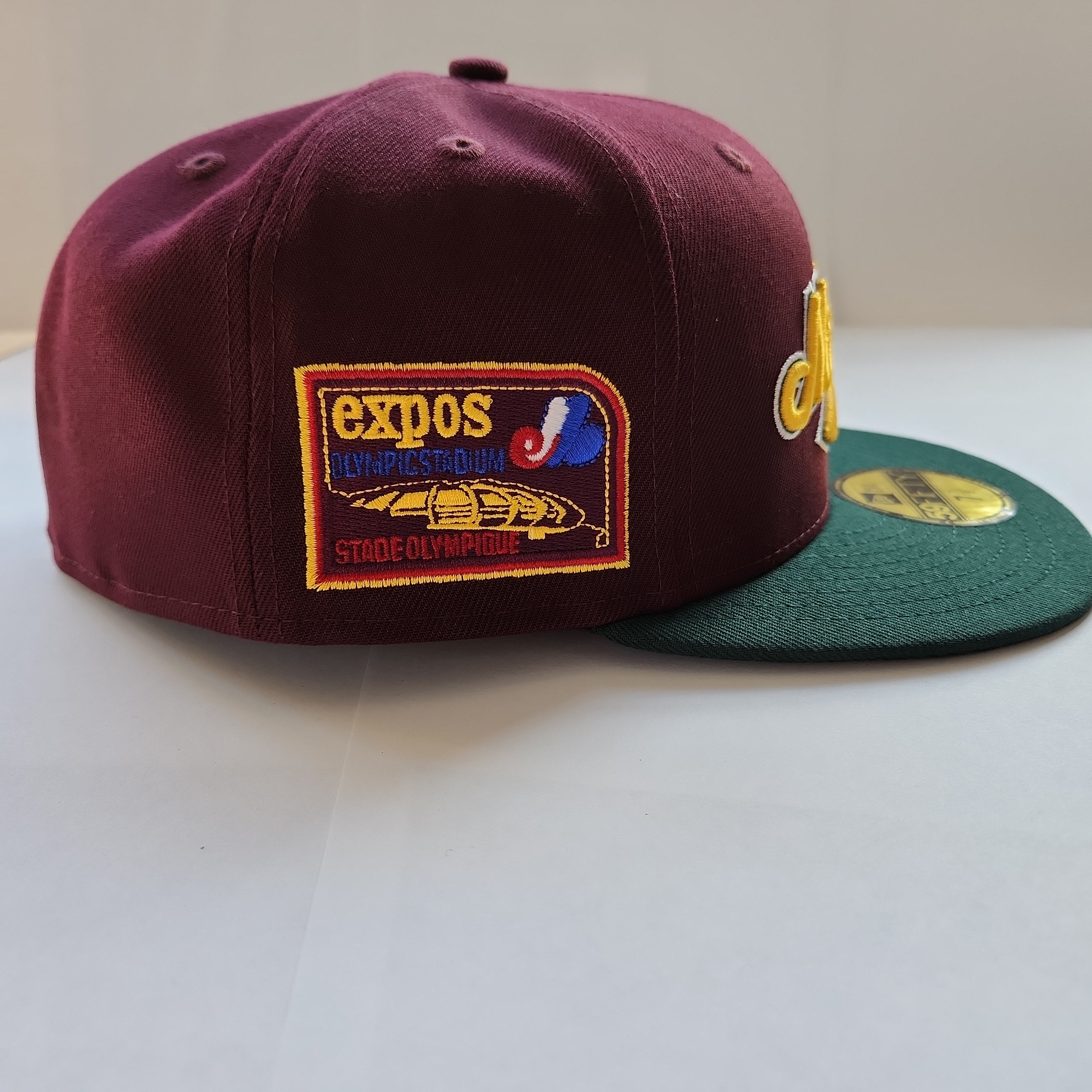 Expos de Montréal MLB New Era pour hommes marron/vert 59Fifty Olympic Stadium Patch Cooperstown Casquette ajustée