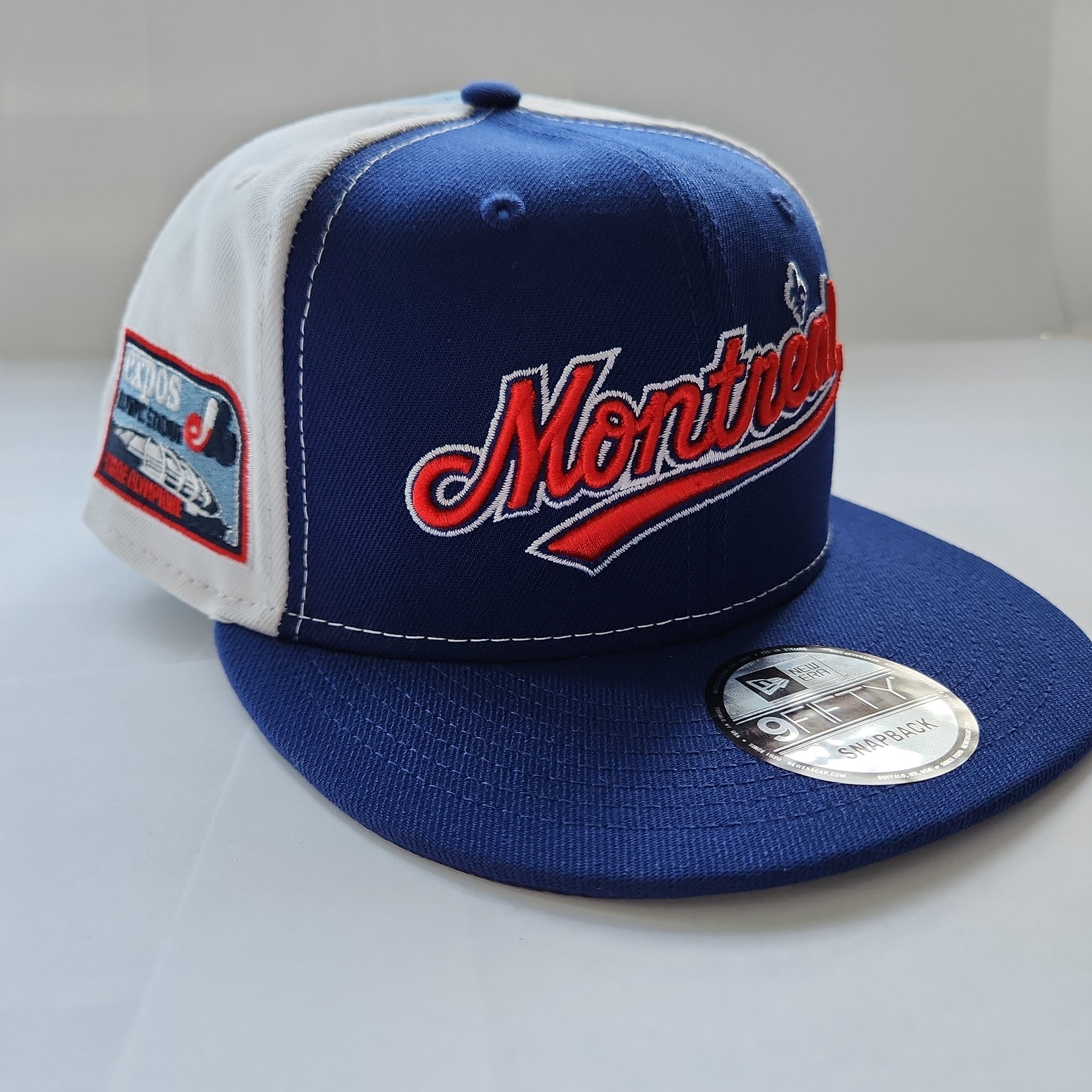 Expos de Montréal MLB New Era pour hommes, bleu royal, écusson du stade olympique 9Fifty, Cooperstown Snapback