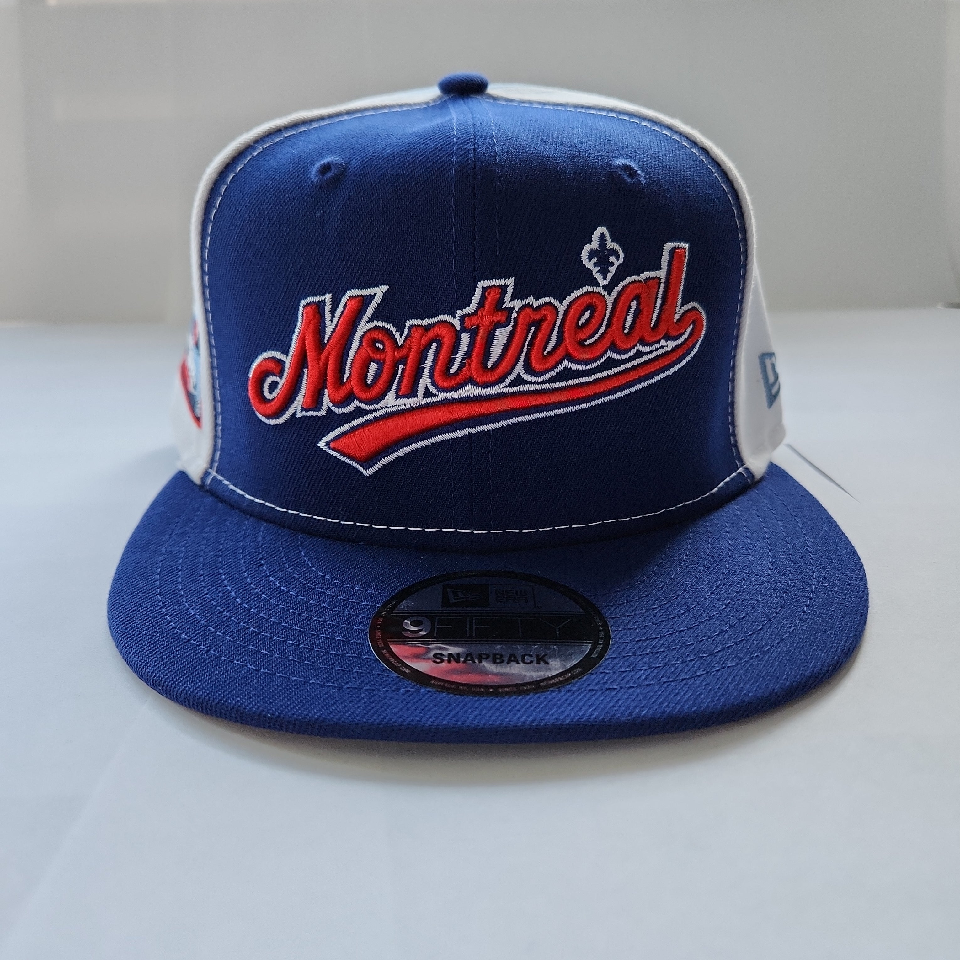 Expos de Montréal MLB New Era pour hommes, bleu royal, écusson du stade olympique 9Fifty, Cooperstown Snapback