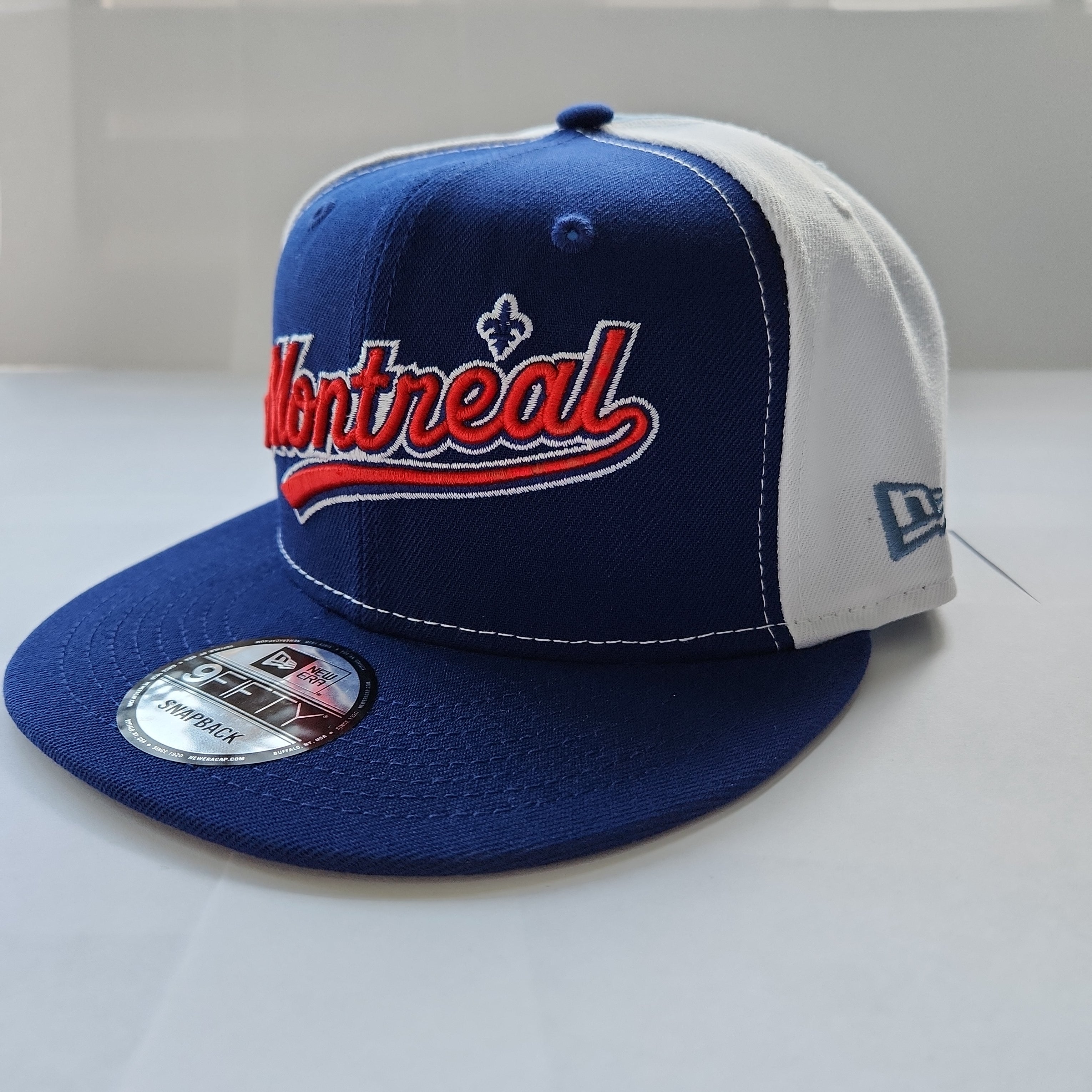 Expos de Montréal MLB New Era pour hommes, bleu royal, écusson du stade olympique 9Fifty, Cooperstown Snapback