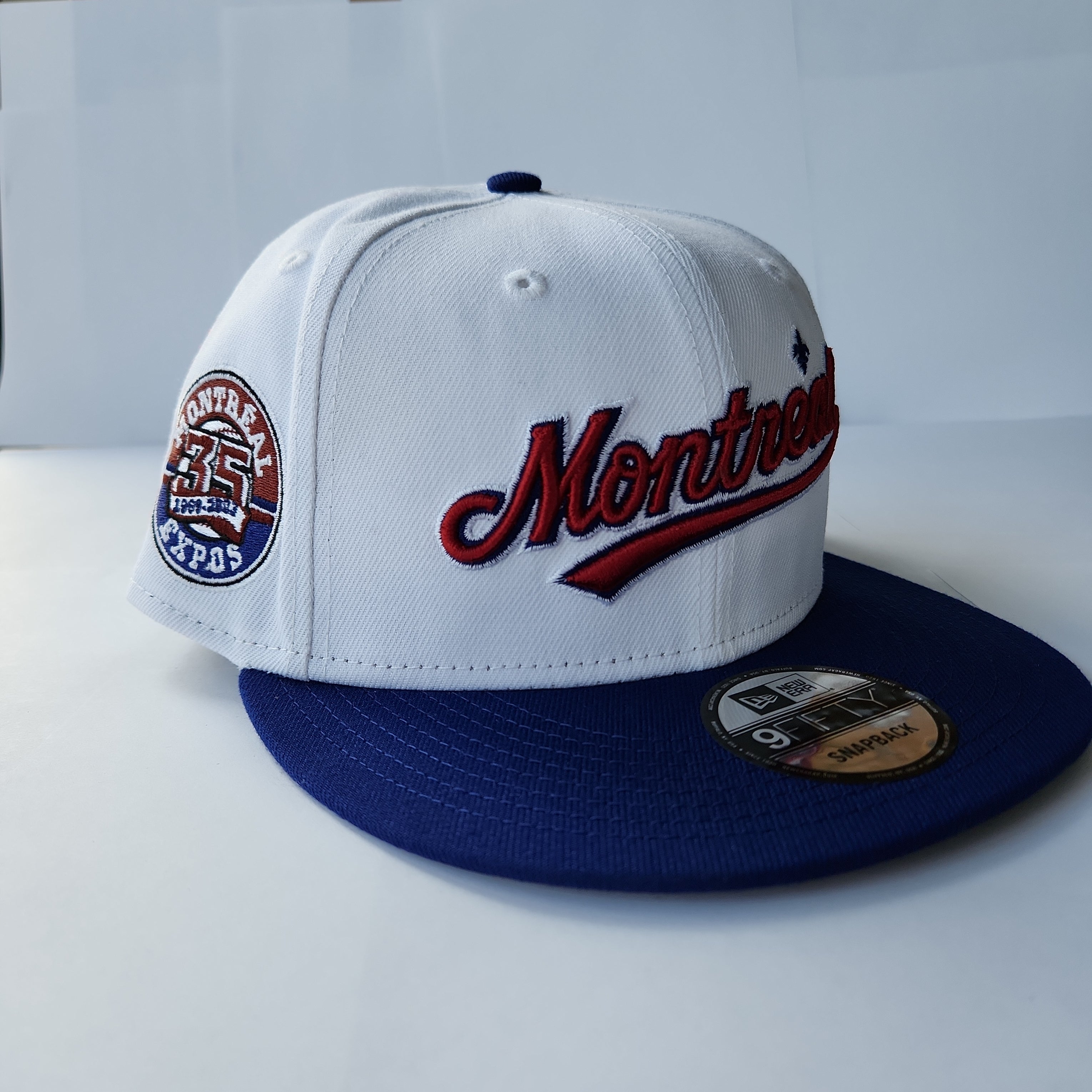 Expos de Montréal MLB New Era Snapback blanc 9Fifty 35e anniversaire Cooperstown pour hommes