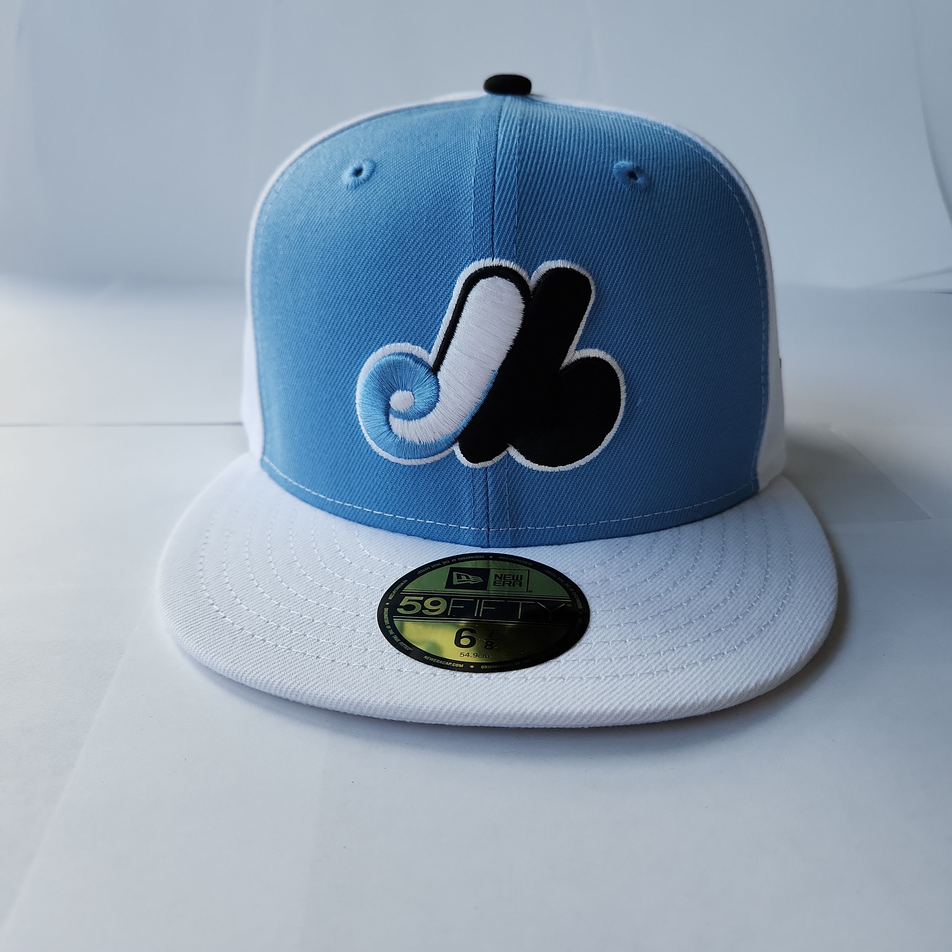 Casquette ajustée 59Fifty Cooperstown bleu clair/blanc New Era des Expos de Montréal pour hommes