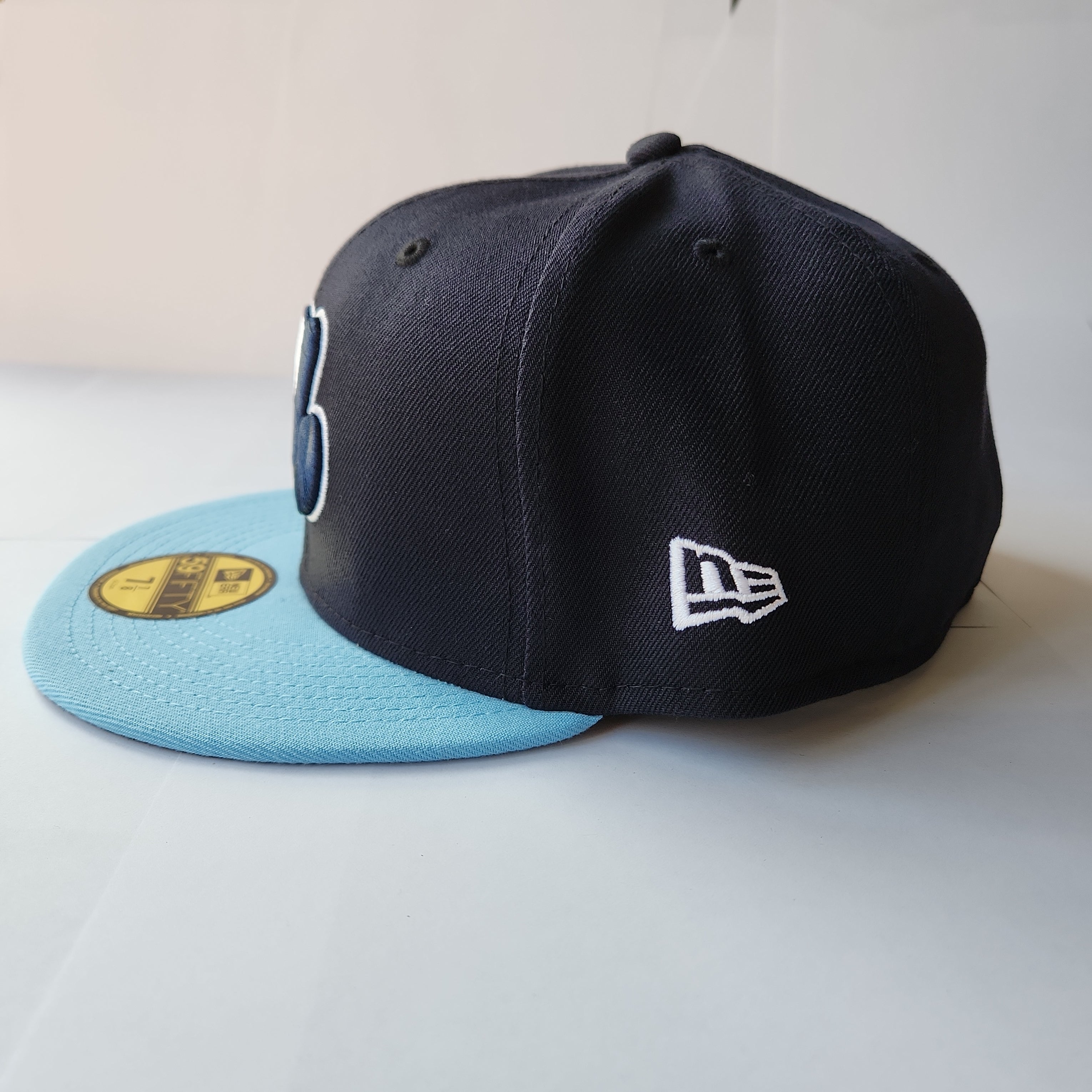 Casquette ajustée 59Fifty 125e anniversaire de Cooperstown des Expos de Montréal New Era pour hommes, bleu marine/bleu clair